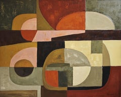 Dialogue of Forms — Contemporary Geometric Abstract Oil Painting, Sophie Dumont