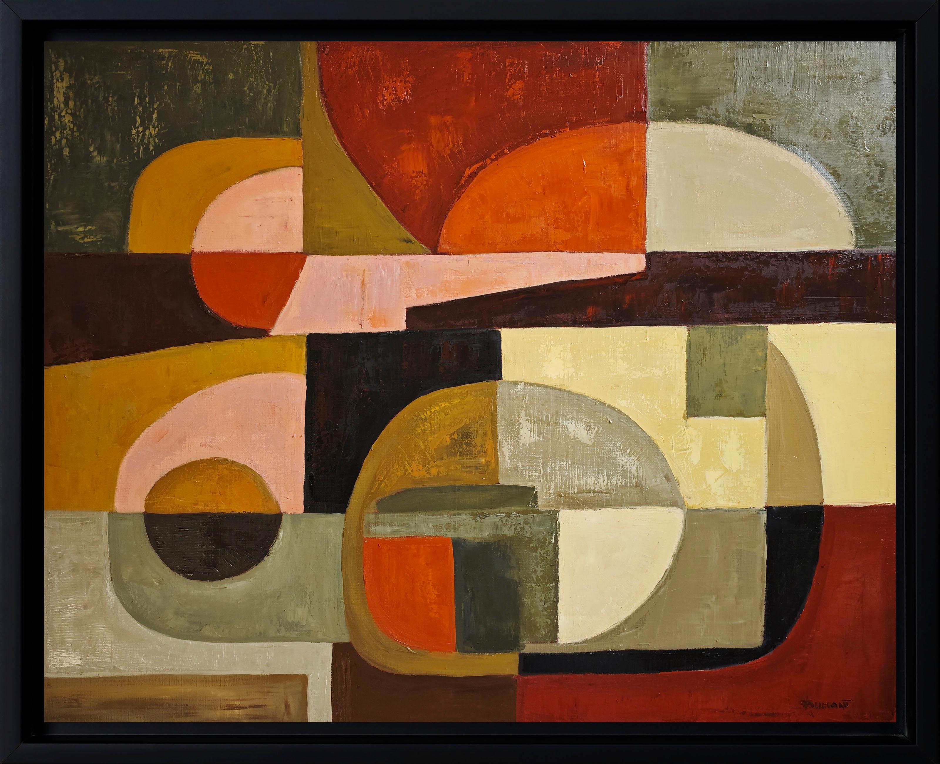 Dialogue des formes - Peinture à l'huile contemporaine géométrique et abstraite, Sophie DUMONT
