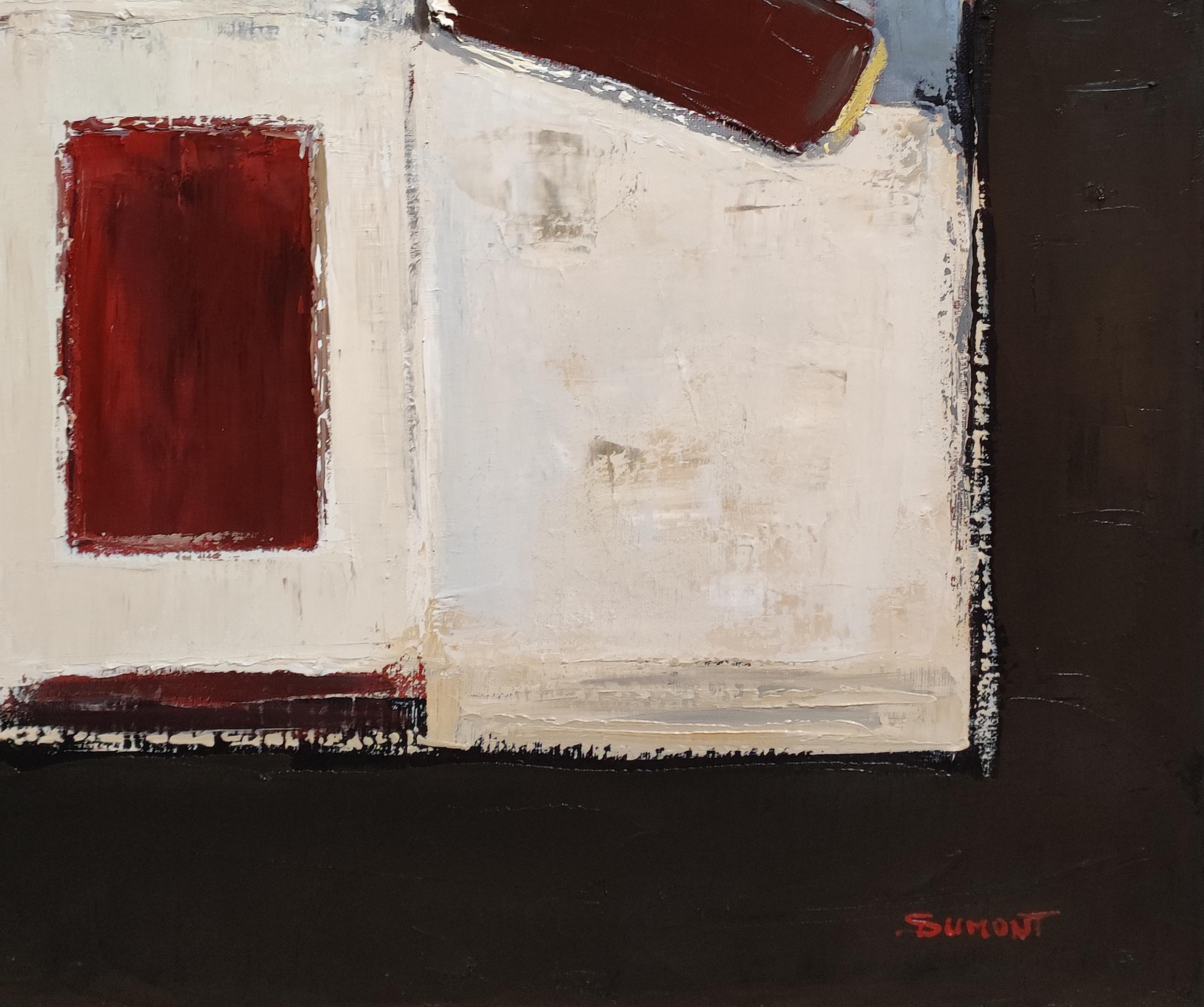 Dialogues geometriques, Abstrakt strukturiert, Französischer Künstler, Ölfarbe Zeitgenössisch im Angebot 9