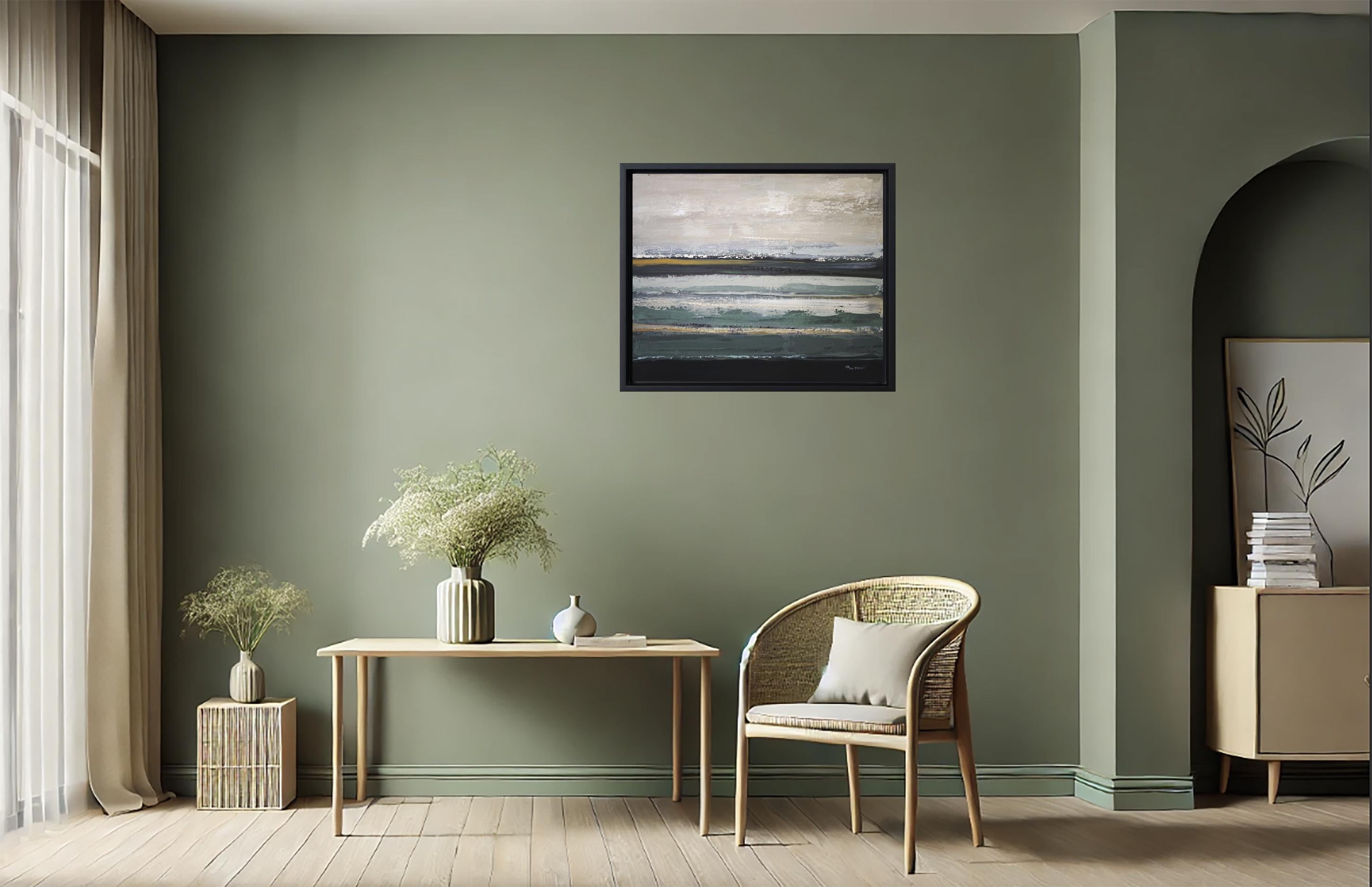 Distant Mists — Abstract Minimalism, Oil Painting, Seaside, Contemporary art For Sale 7