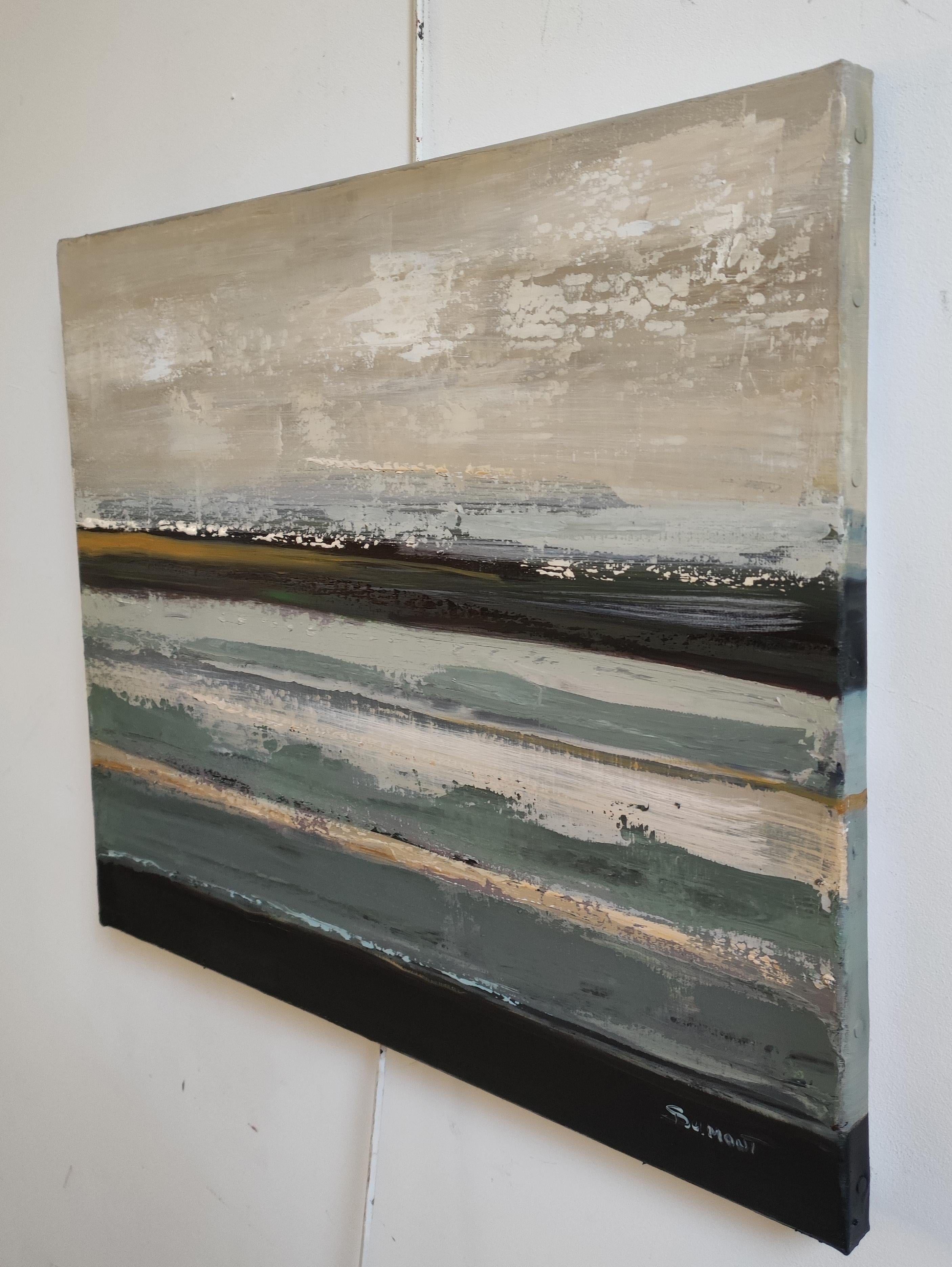 Distant Mists — Abstract Minimalism, Oil Painting, Seaside, Contemporary art For Sale 3