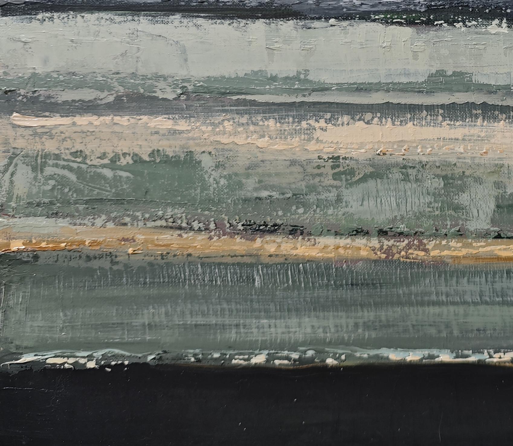 Distant Mists - Abstrakter Minimalismus, Ölgemälde, Meeresküste, Zeitgenössische Kunst im Angebot 3