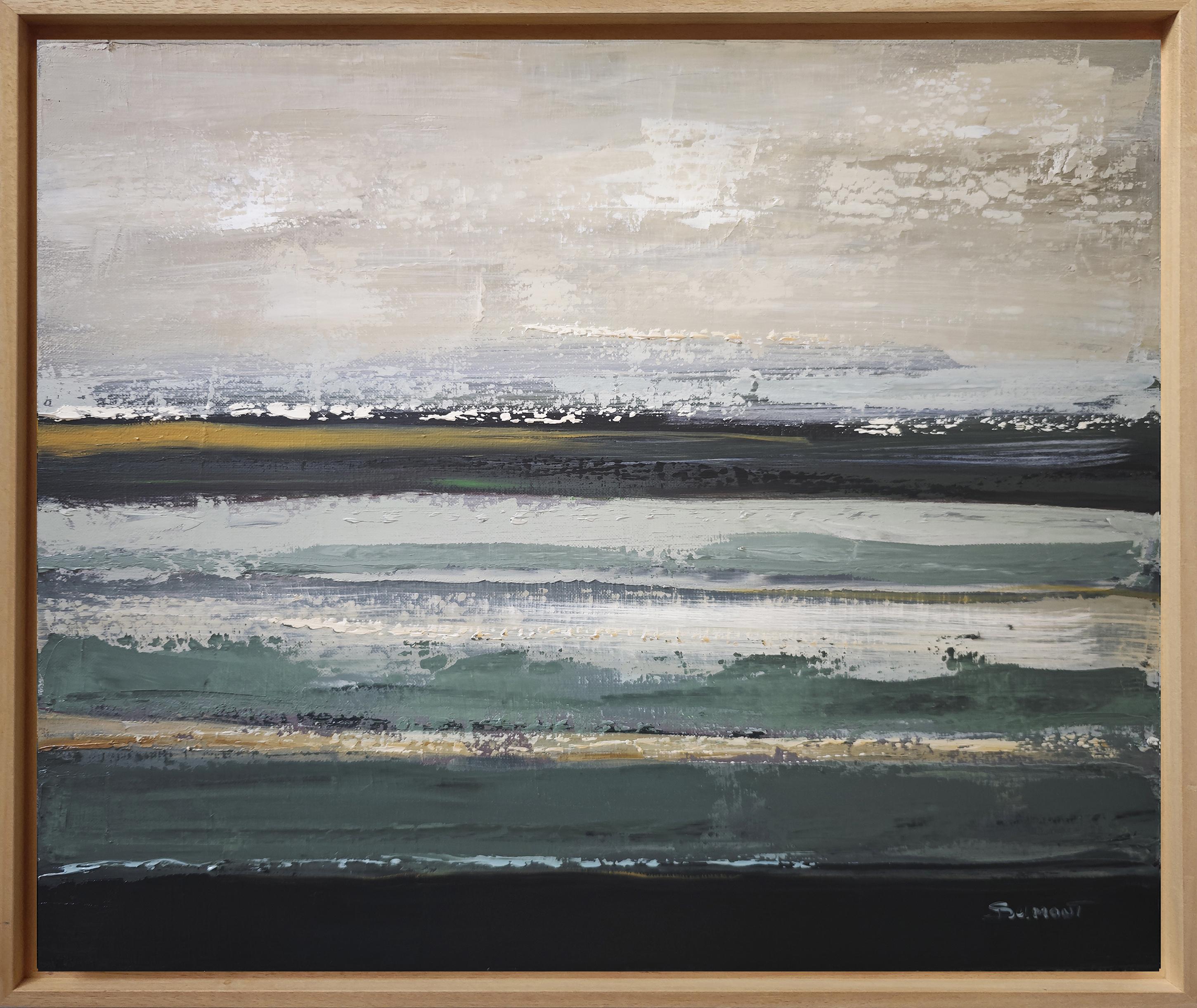 Distant Mists — Abstract Minimalism, Oil Painting, Seaside, Contemporary art