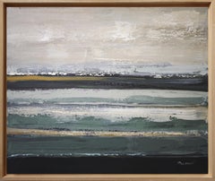 Nebbie lontane - Minimalismo astratto, Pittura a olio, Mare, Arte contemporanea