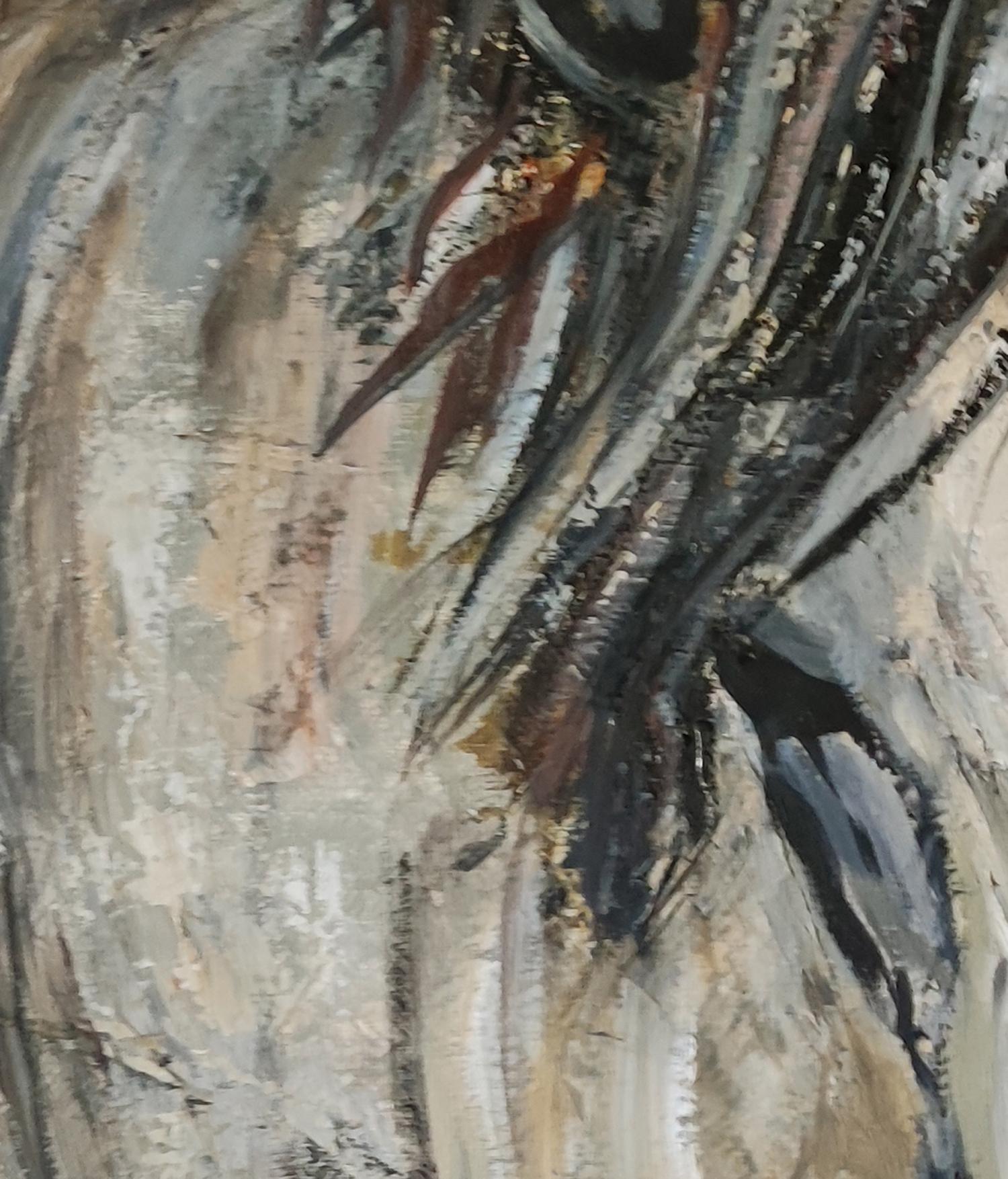 Dressage, Porträt eines Pferdes, Öl auf Leinwand (Expressionismus), Painting, von SOPHIE DUMONT