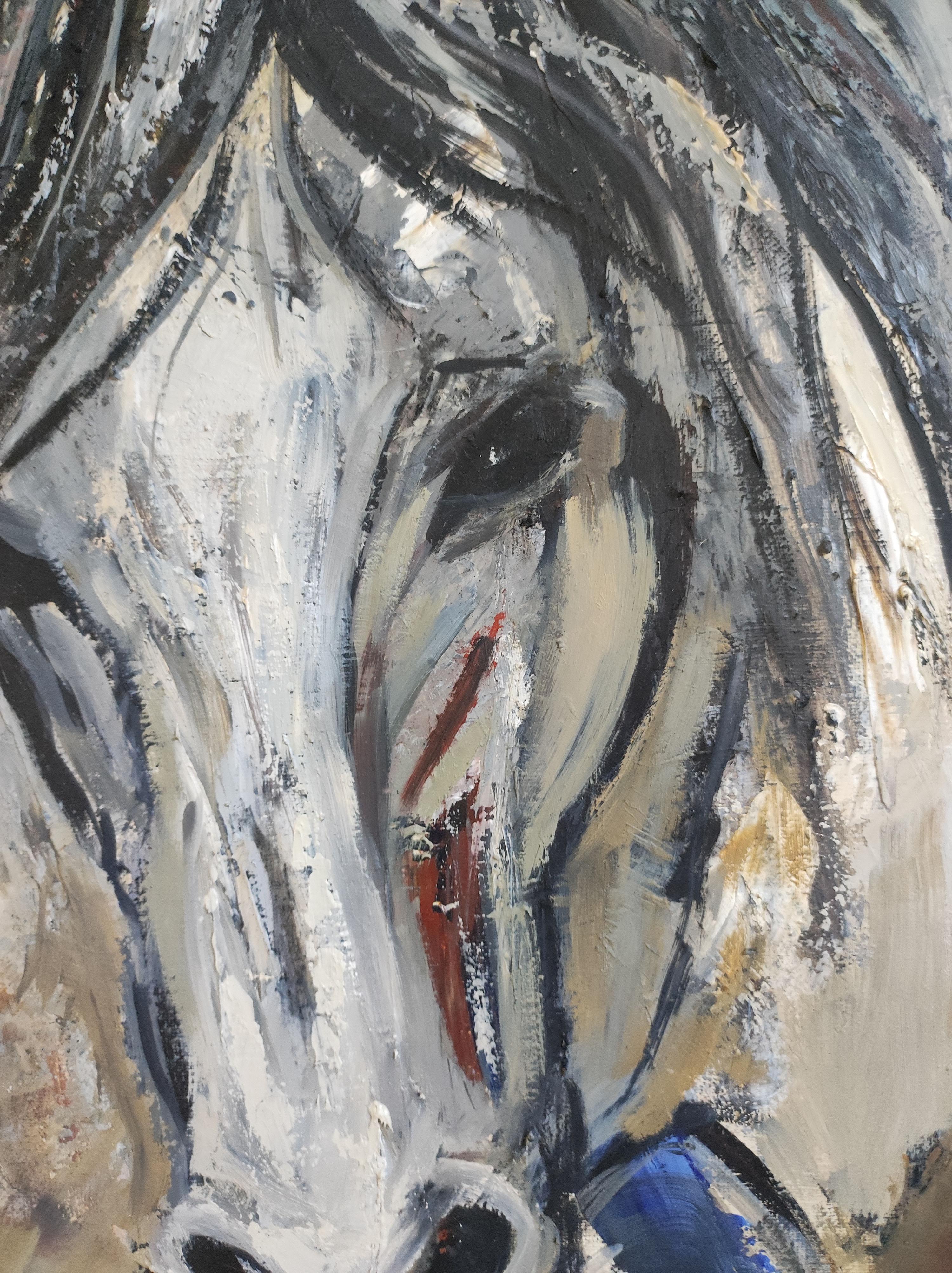 Dressage, Porträt eines Pferdes, Öl auf Leinwand im Angebot 1