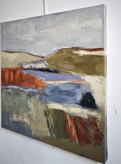 Mémoire de la terre, paysage abstrait, huile, expressionnisme, art contemporain