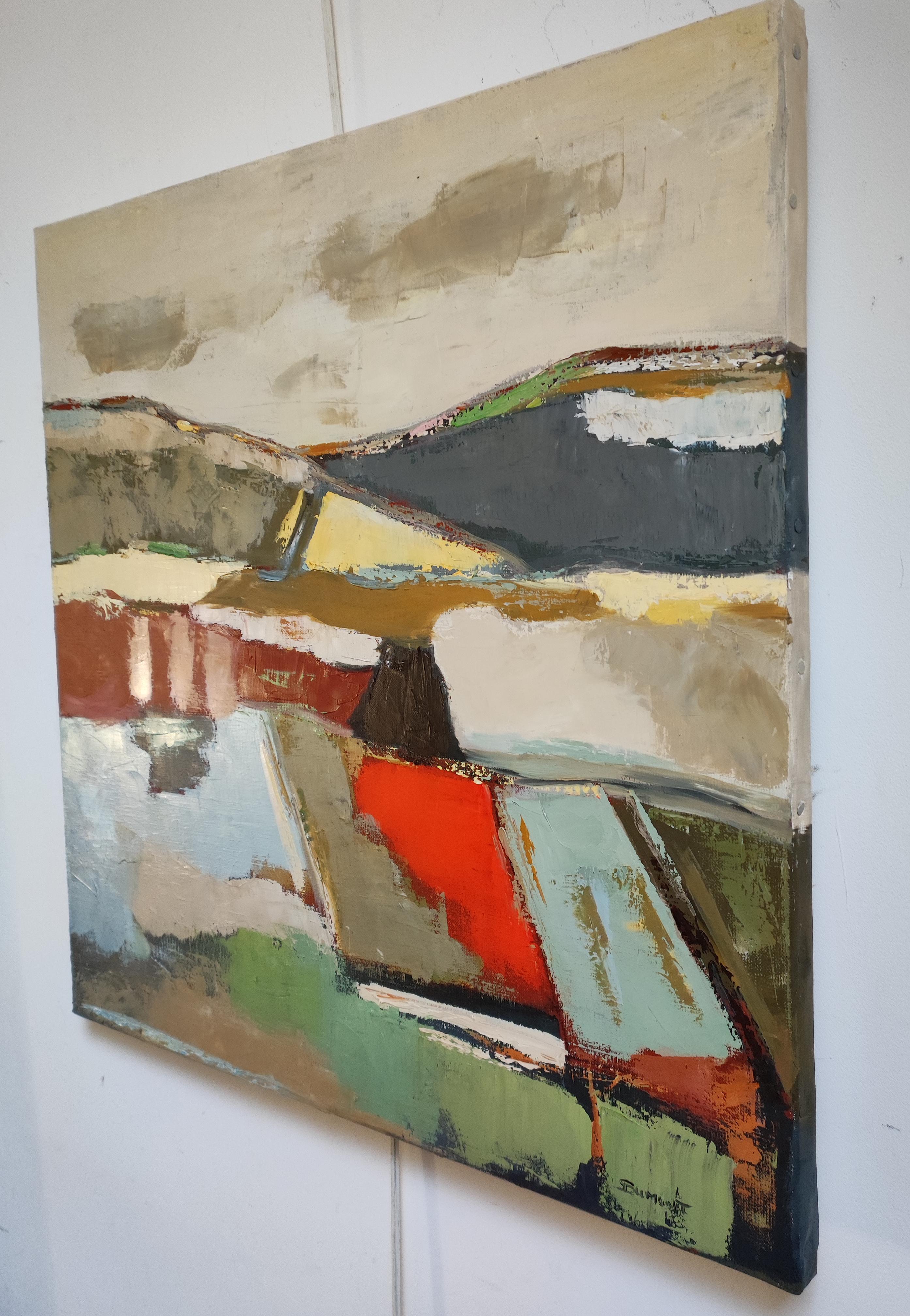 Earth Reflections - Modern Abstract Landscape paint – Original Oil on Canvas im Angebot 8