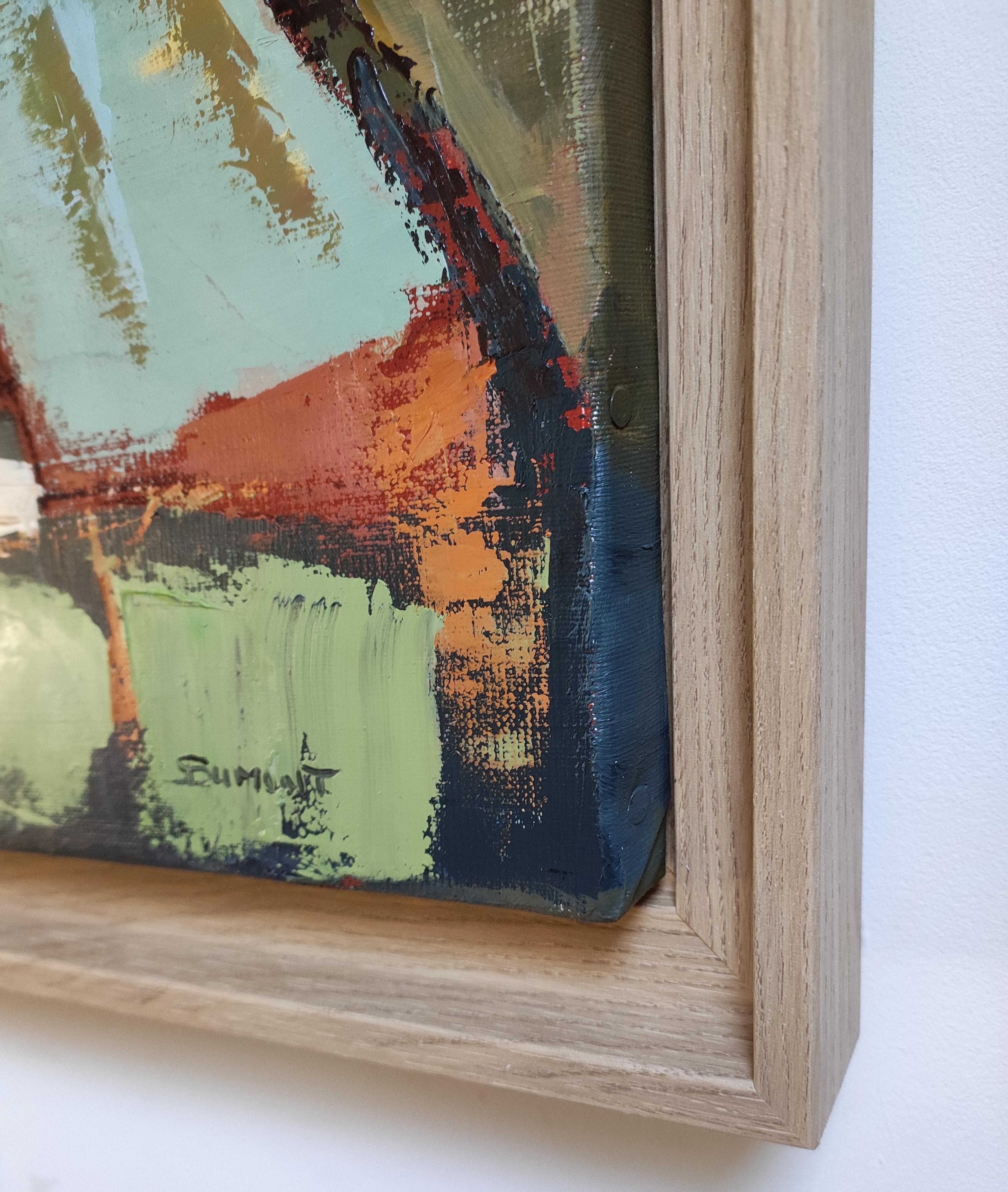 Earth Reflections - Modern Abstract Landscape paint – Original Oil on Canvas im Angebot 9