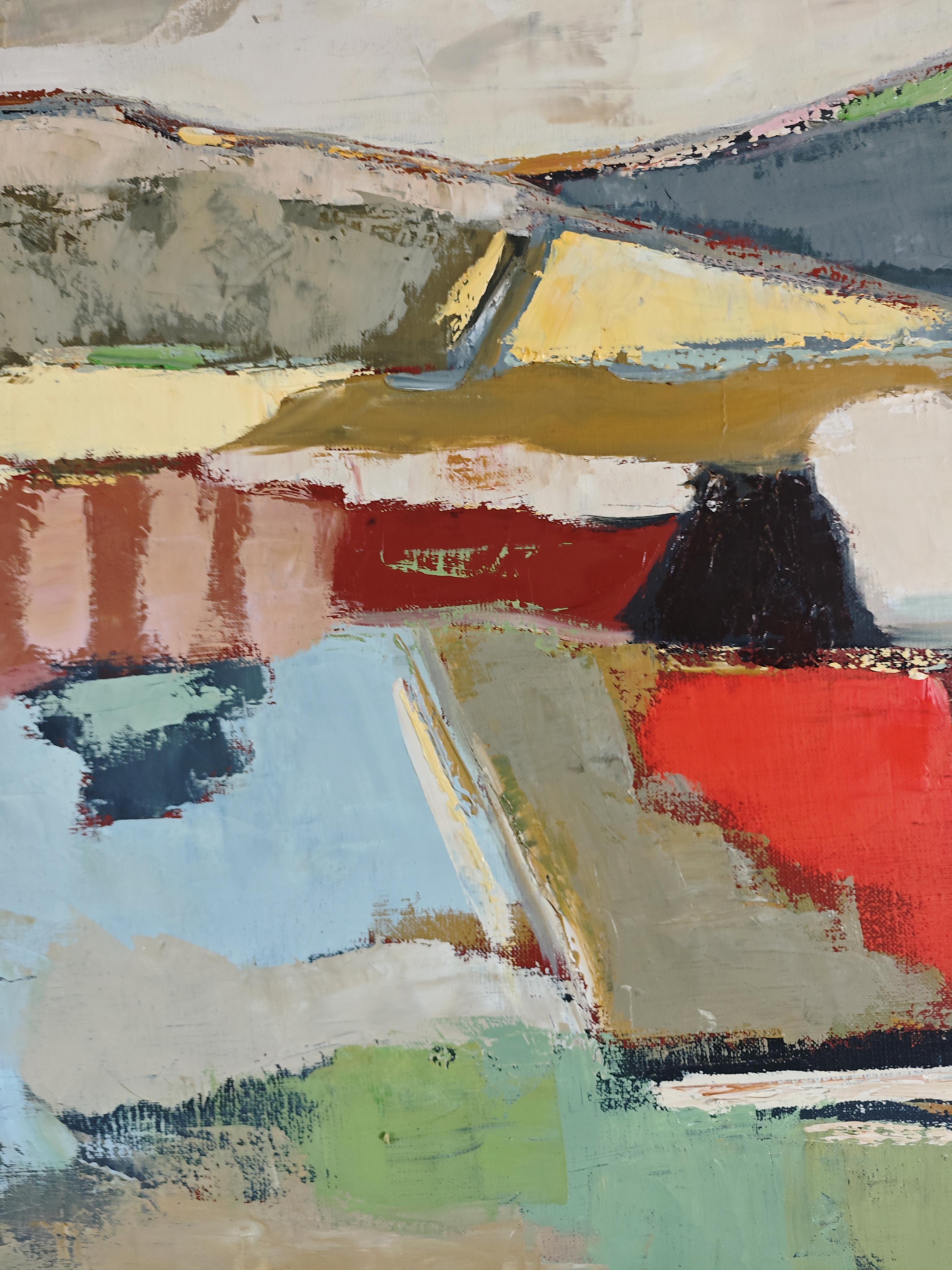 Sophie Dumont is a contemporary painter who explores the intersection between abstraction and landscape, blending energy and serenity. Her intuitive and subtle approach is inspired by the memory of places and the passage of time. Each of her works