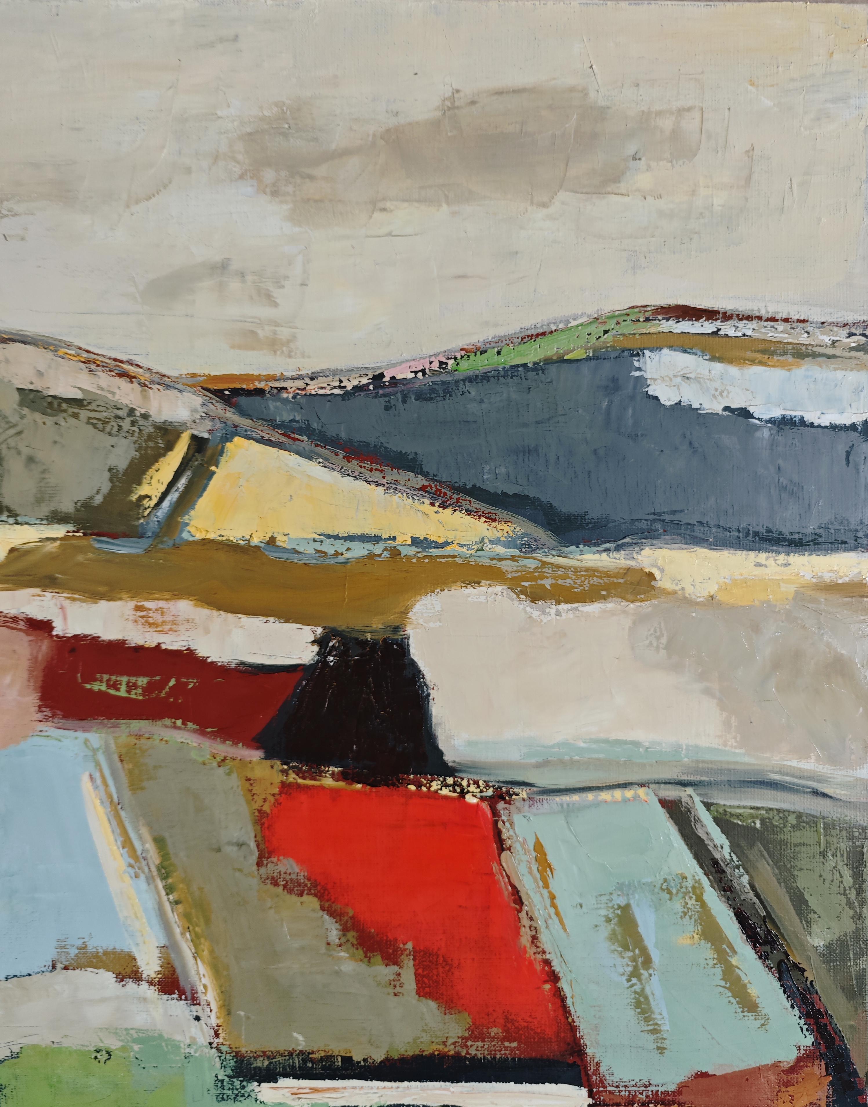 Earth Reflections - Modern Abstract Landscape paint – Original Oil on Canvas im Angebot 1