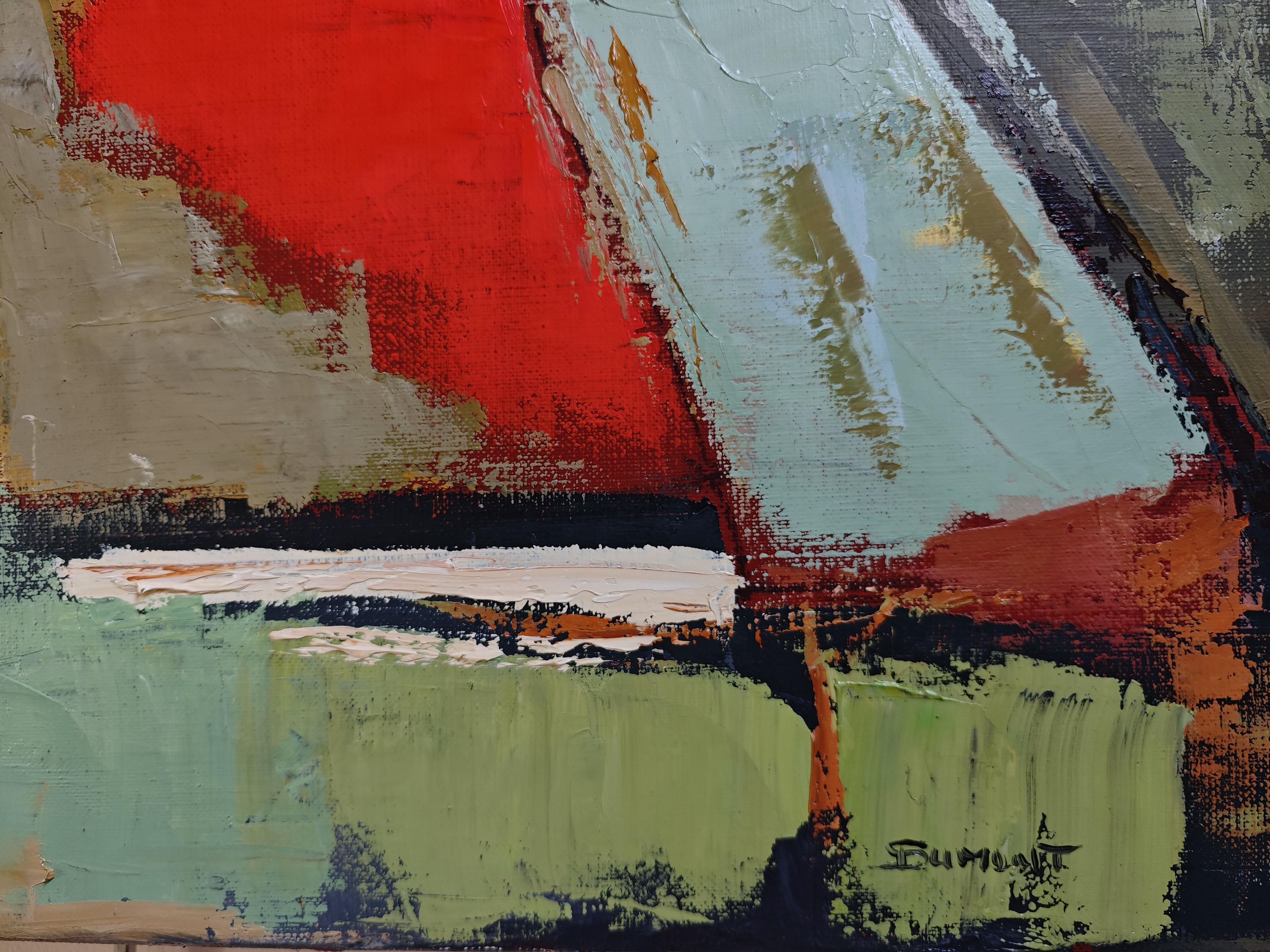 Earth Reflections - Modern Abstract Landscape paint – Original Oil on Canvas im Angebot 4
