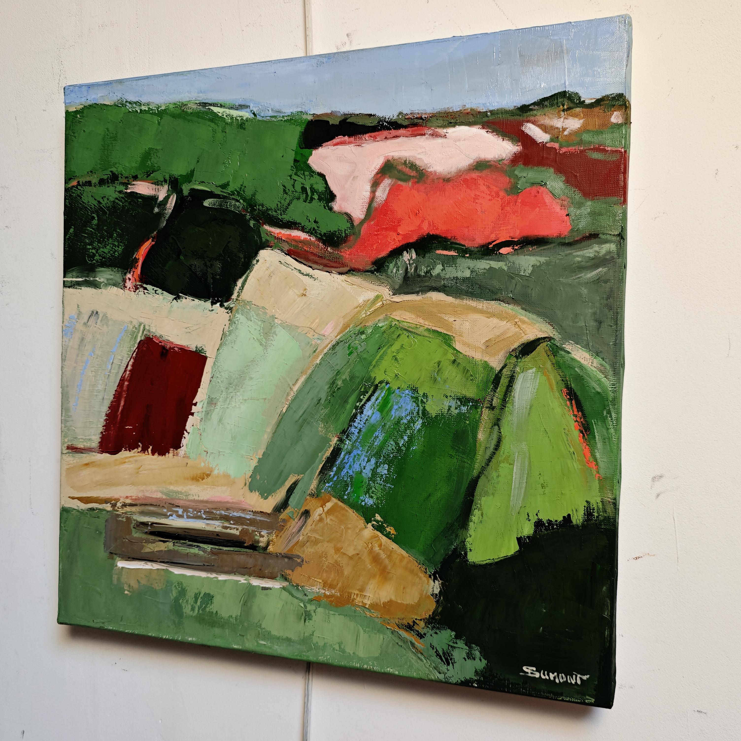 Eclats de verdure  Abstrakte Landschaften, Öl auf Leinwand, Expressionismus, Contemporary im Angebot 1