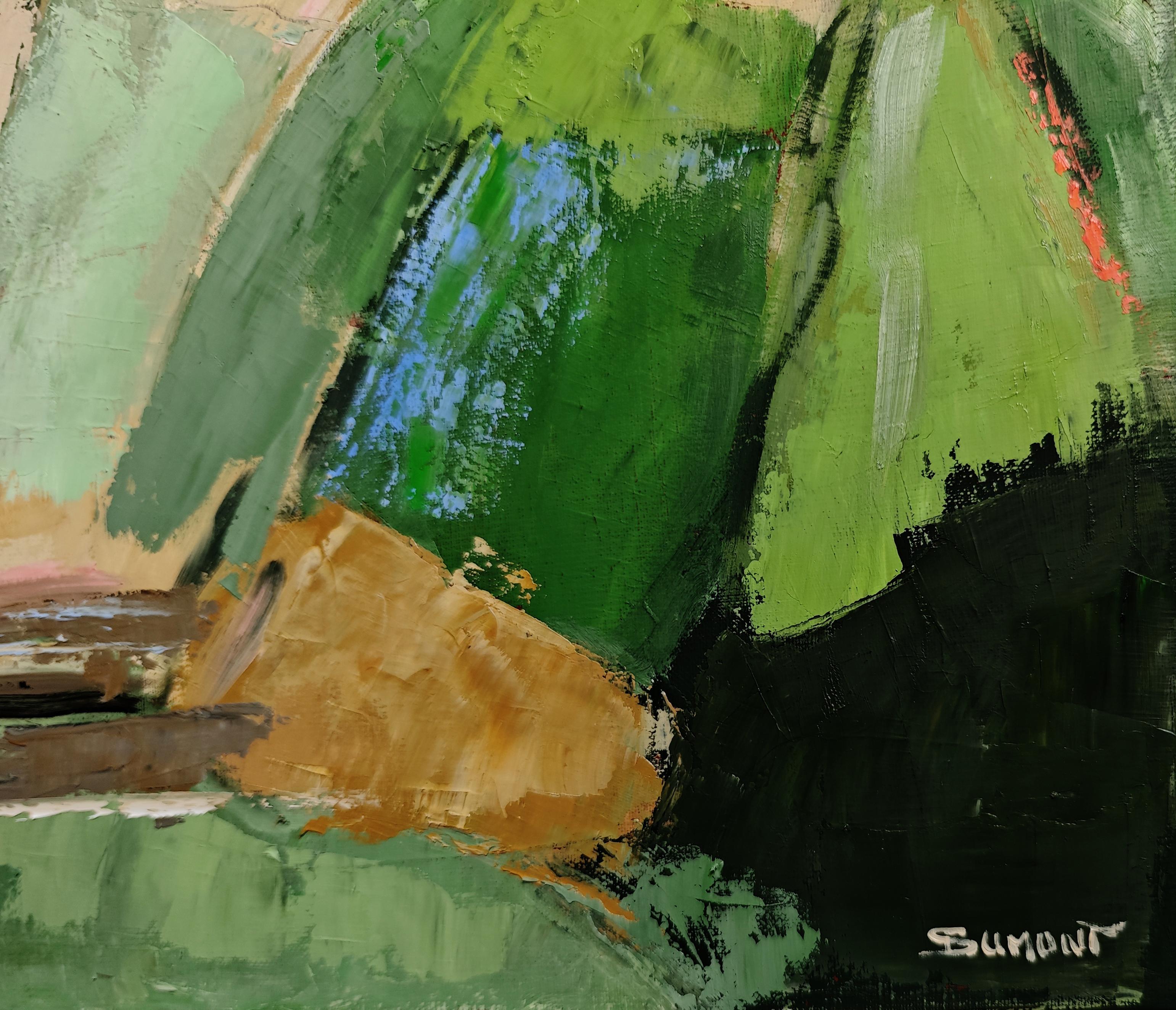 Eclats de verdure  Abstrakte Landschaften, Öl auf Leinwand, Expressionismus, Contemporary im Angebot 5