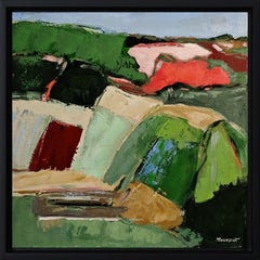 Eclats de verdure  Abstract Lanscape, oil on canvas, Expressionism, Contemporary