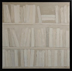 Eco di parole, astratto, minimalismo, biblioteca, Monochrom, Whiting, libri