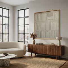 Eco di Parole, Quadro astratto di grandi dimensioni, Minimalista, Olio su tela, Monocromo