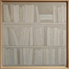 Eco di parole, abstracto, minimalismo, biblioteca, Monochrom, Blanco, libros