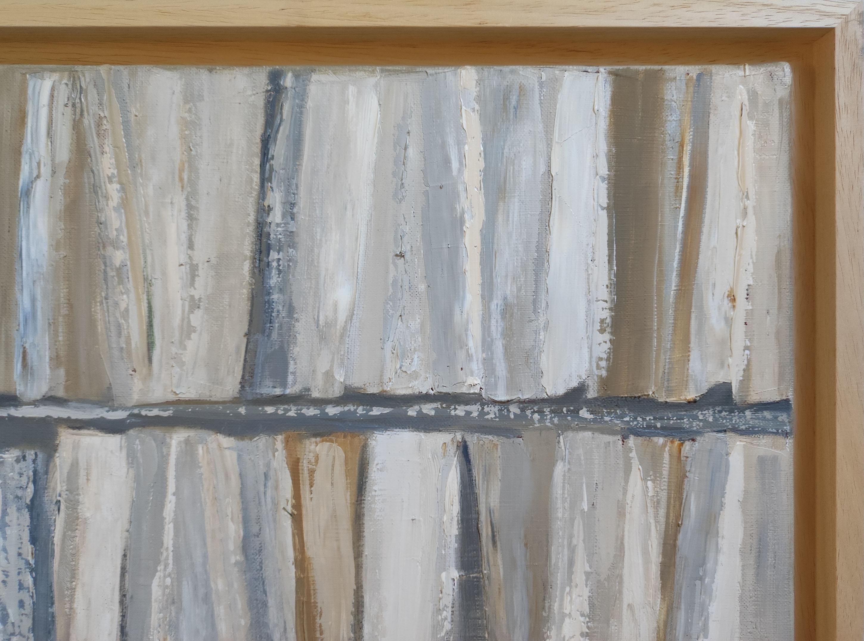 Ecru, abstract library,  linen, expressionism, minimalism, modern, Monochrom For Sale 7
