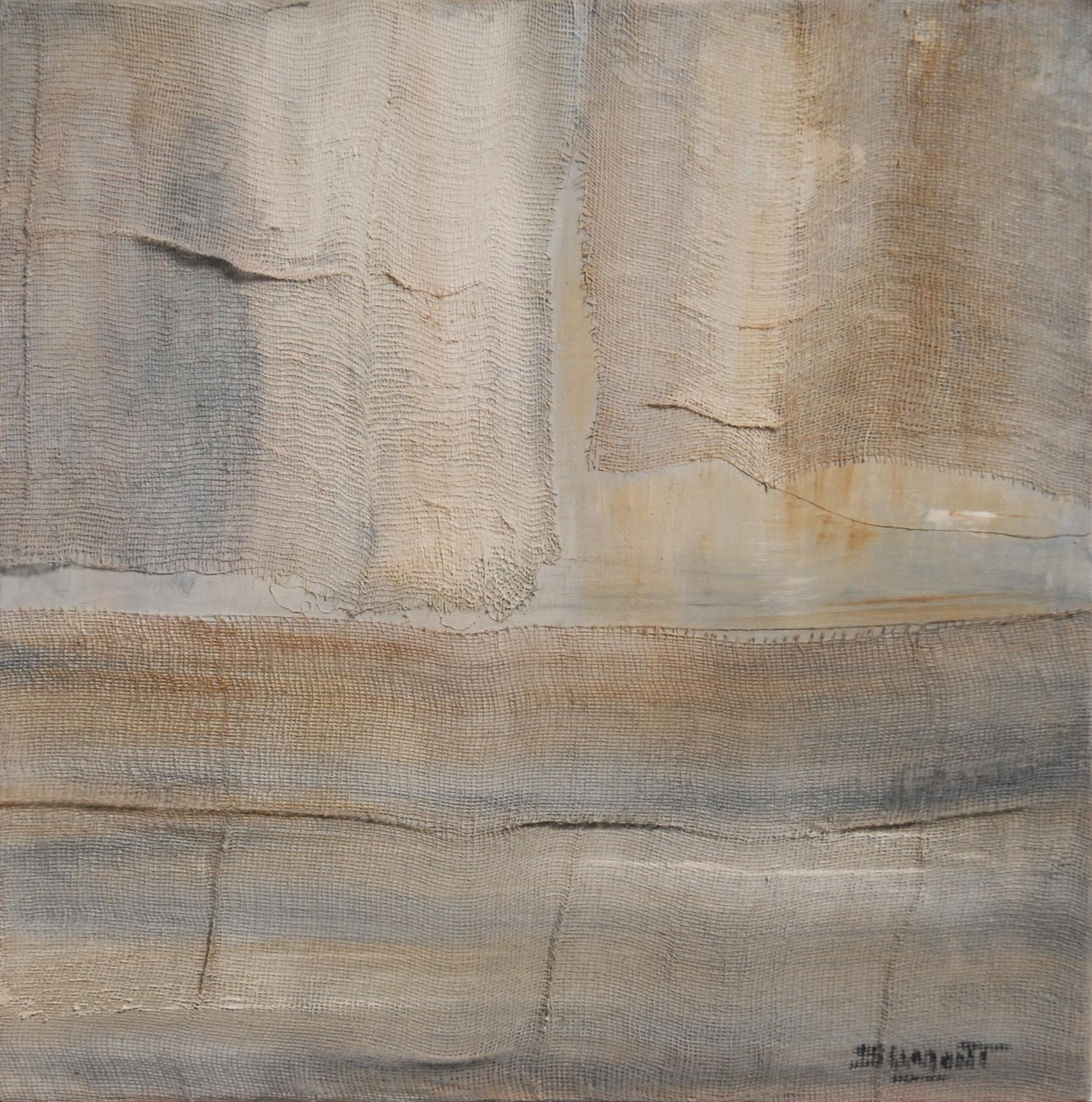 Effets de Lumière, abstrait, huile et tissu sur toile, 2014 - Painting de SOPHIE DUMONT