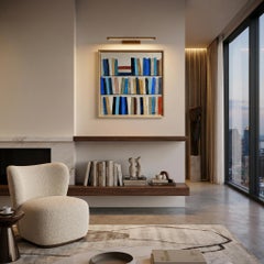 Eloge de la lecture- Abstract library, textured painting, Oil on canvas