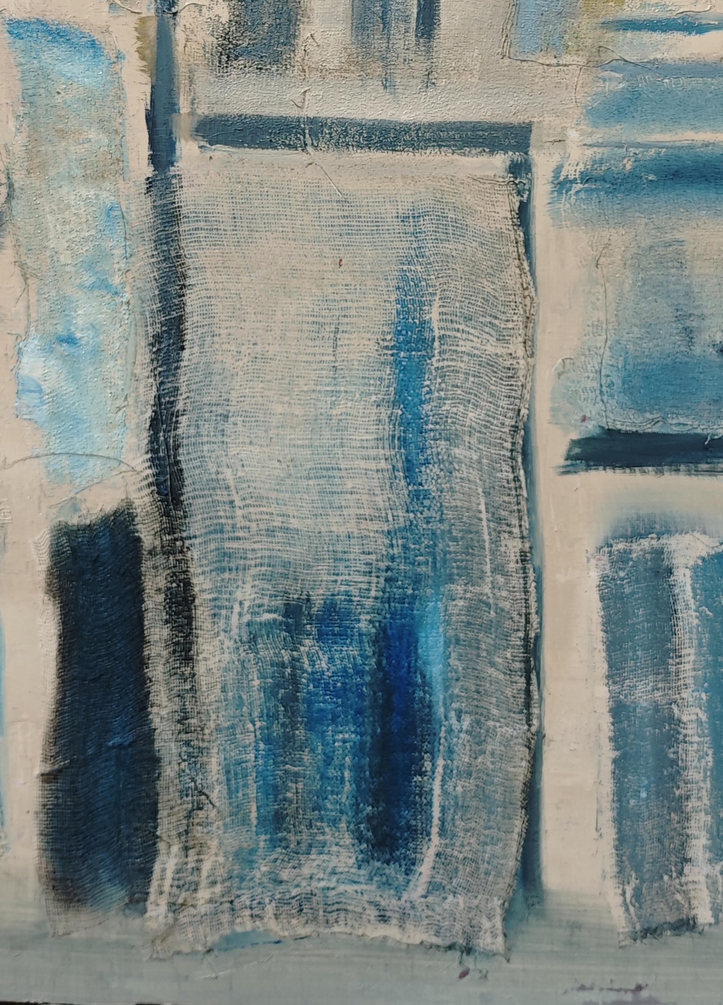Con Literary Imprints, Sophie DUMONT offre una riflessione toccante sulla memoria collettiva e sulla presenza duratura dei libri nella storia dell'umanità. Questa composizione astratta, creata con tecniche miste che combinano pittura, collage e