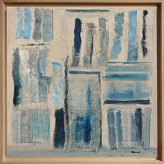 Empreintes, Abstrait, bibliothèque bleue, Couleurs, Géométrique Contemporain, Huile, Français