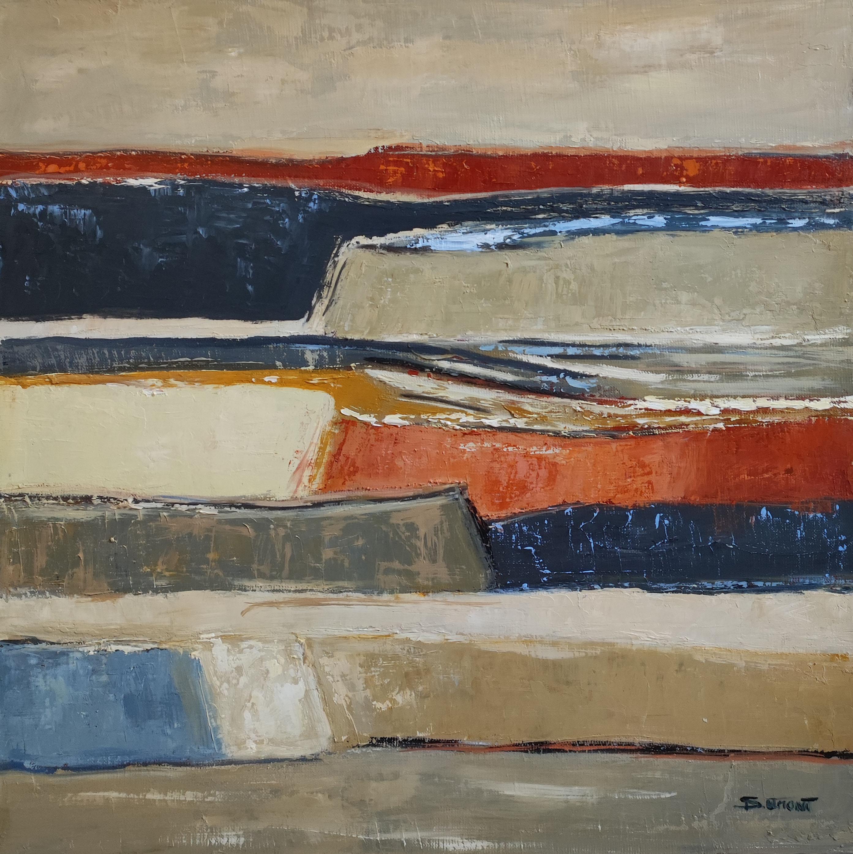 Intraprendere,  Paesaggio astratto, olio su tela, Espressionismo, Contemporaneo in vendita 3