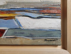 Entrelacs 4, abstrait, paysage, huile sur toile  Artiste français, AM Contemporary