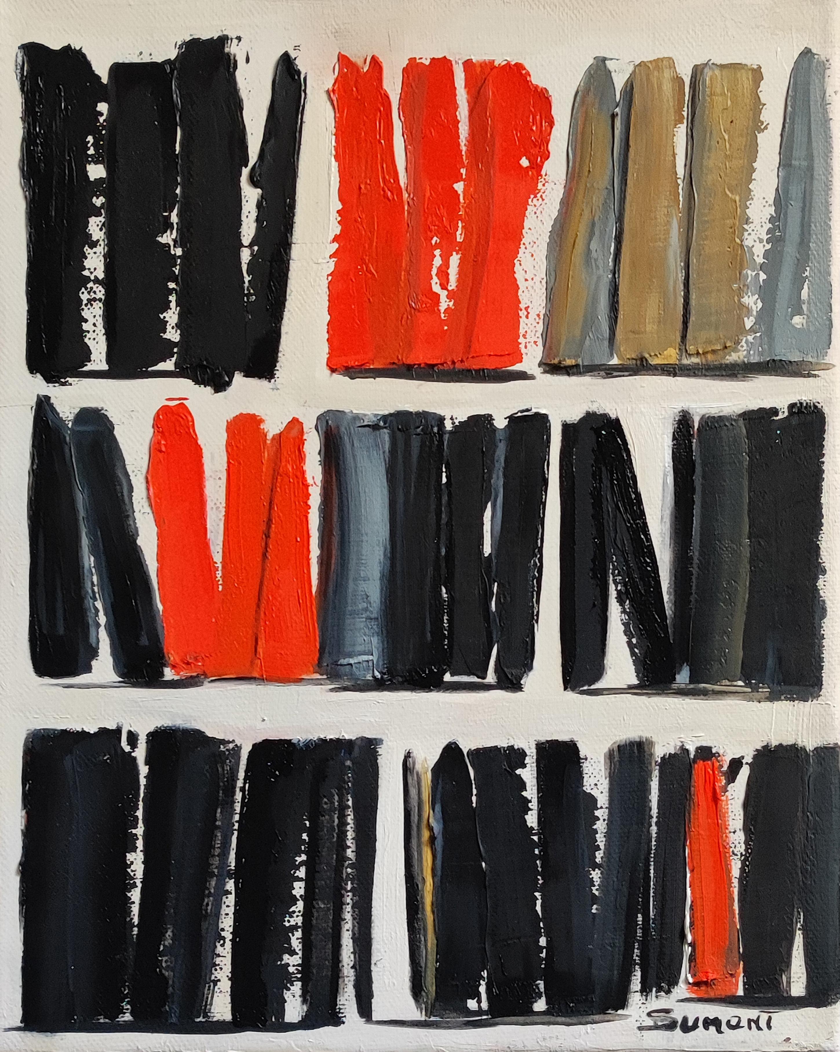  EPURE, minimalisme abstrait, rouge et noir, huile sur toile, expressionnisme, moderne en vente 10