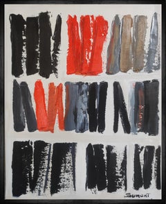  EPURE, abstract minimalism, red and black, oil on canvas, expressionism, modern