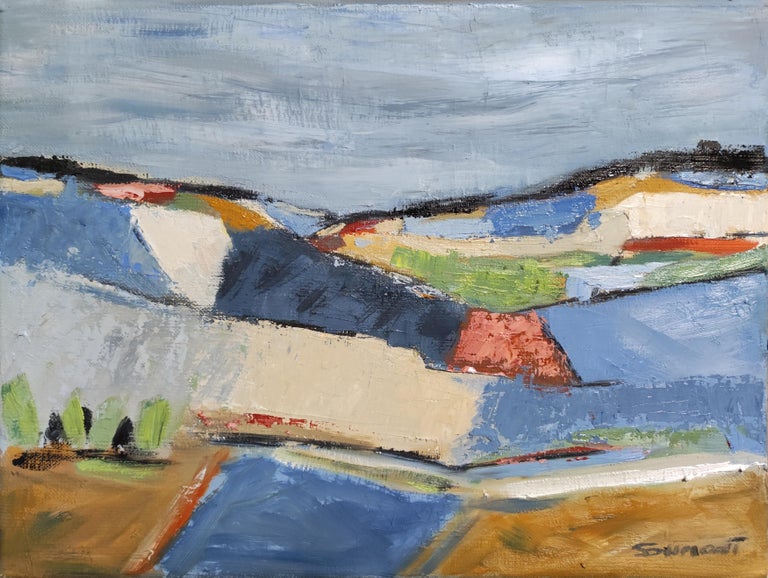 Photo inspiration: Fresh Look at Sophie Dumont Escapade Blue Abstract Landscape Oil On Canvas