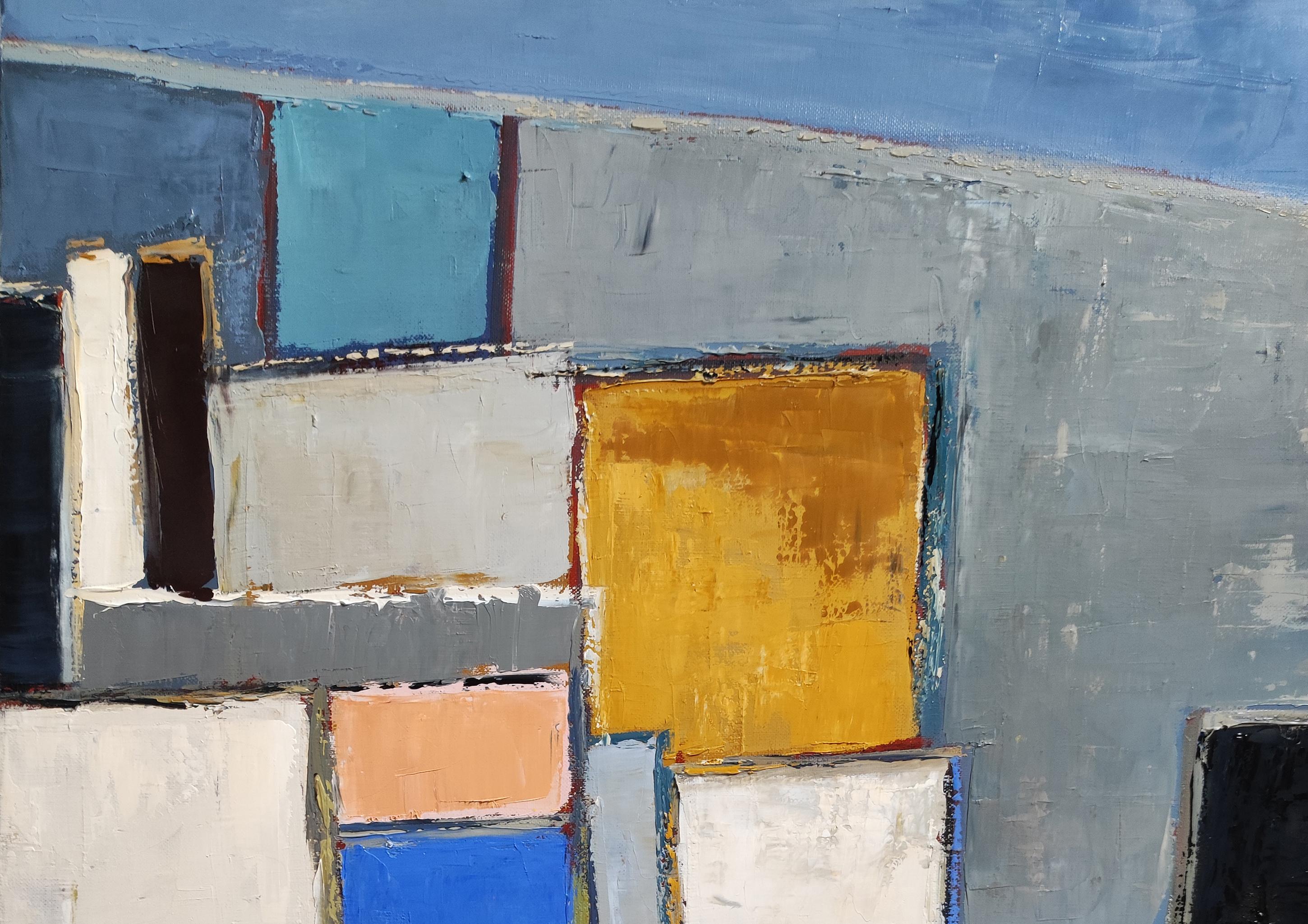 Essence creative, Studio A abstrait et géométrique, Multicolore, Contemporary Oil en vente 7