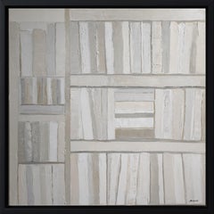 Evanescence of Knowledge white abstract, library, books expressionism, Monochrom