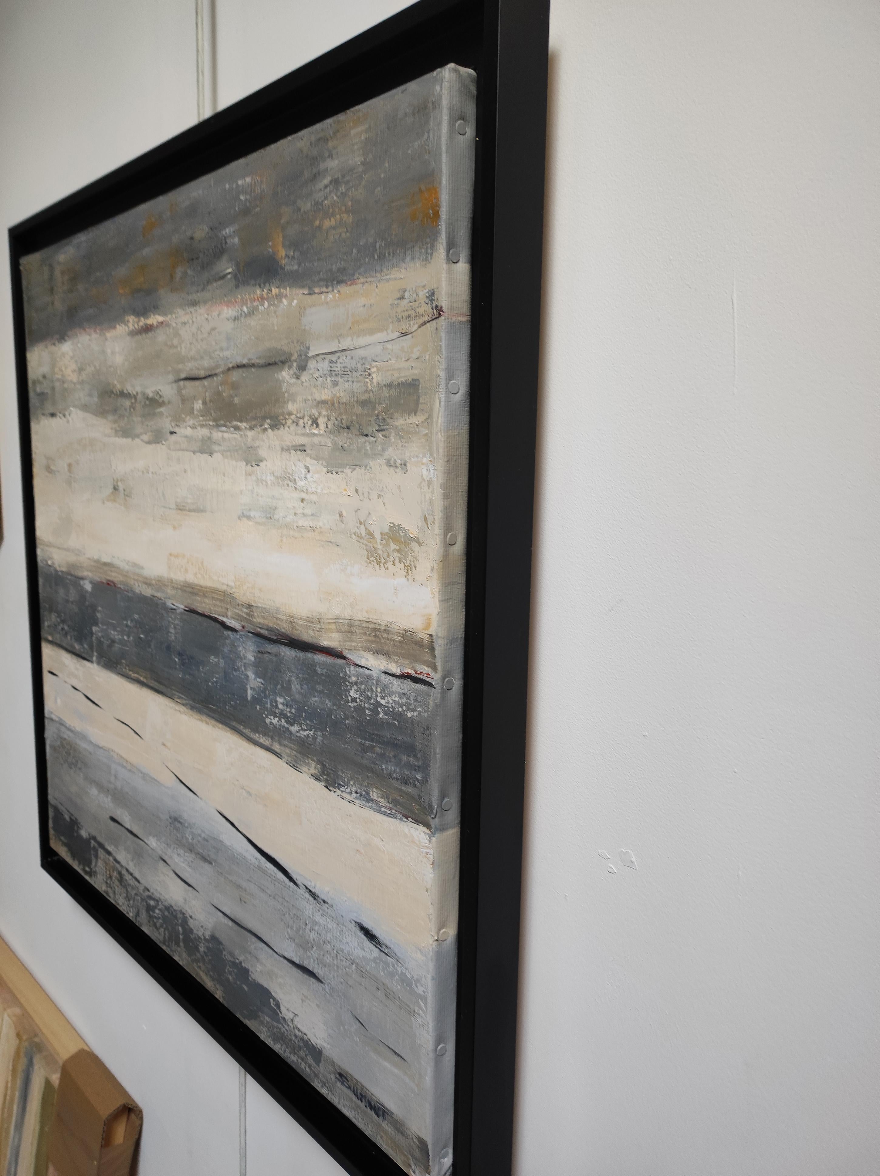 Luce evanescente, Paesaggio astratto, Contemporaneo, Moderno,  Minimalismo, Francese - Abstract Painting Grigio di SOPHIE DUMONT
