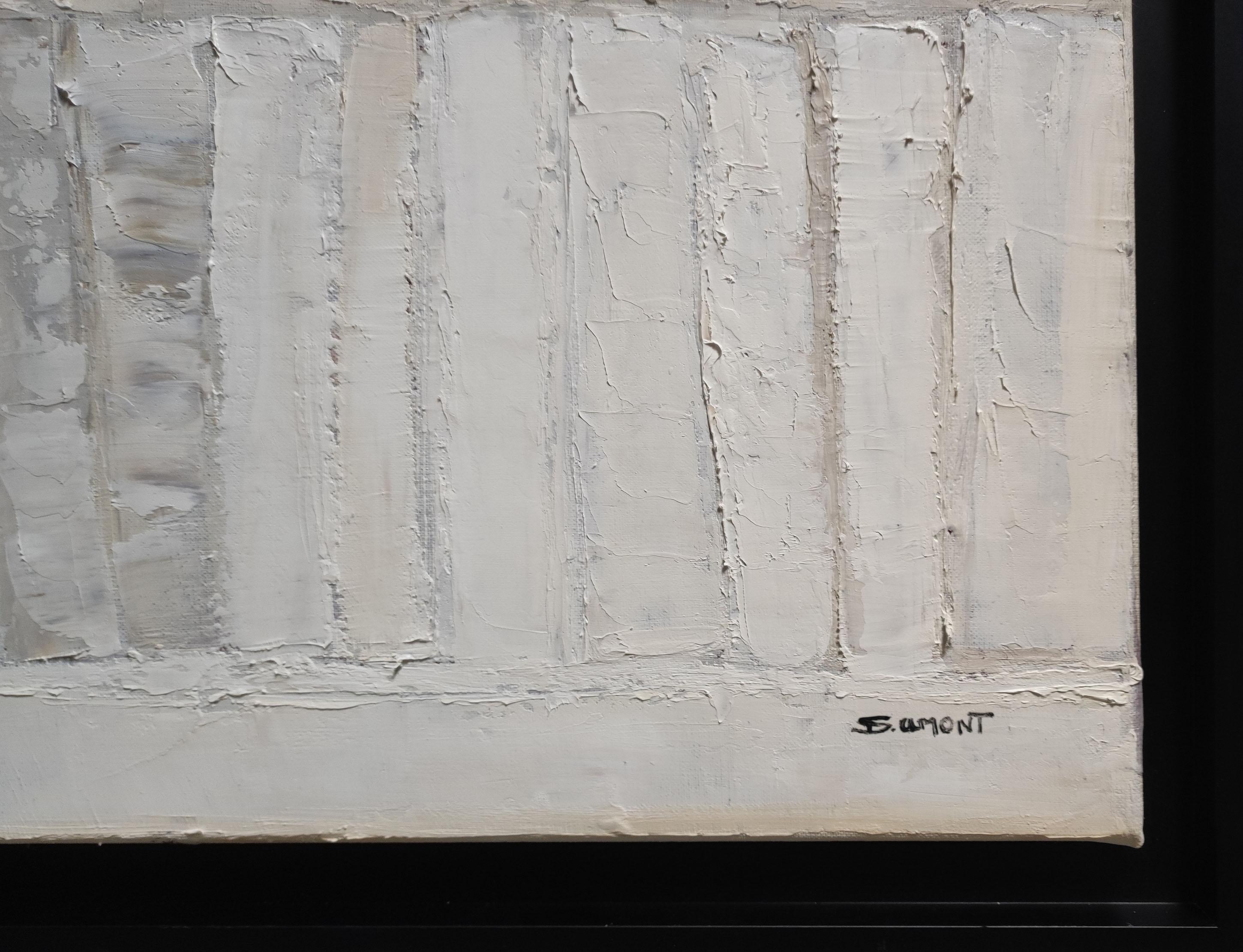 Exploration, White Abstract, Oil, Monochrome, Contemporary, Year 2024, Modern For Sale 7