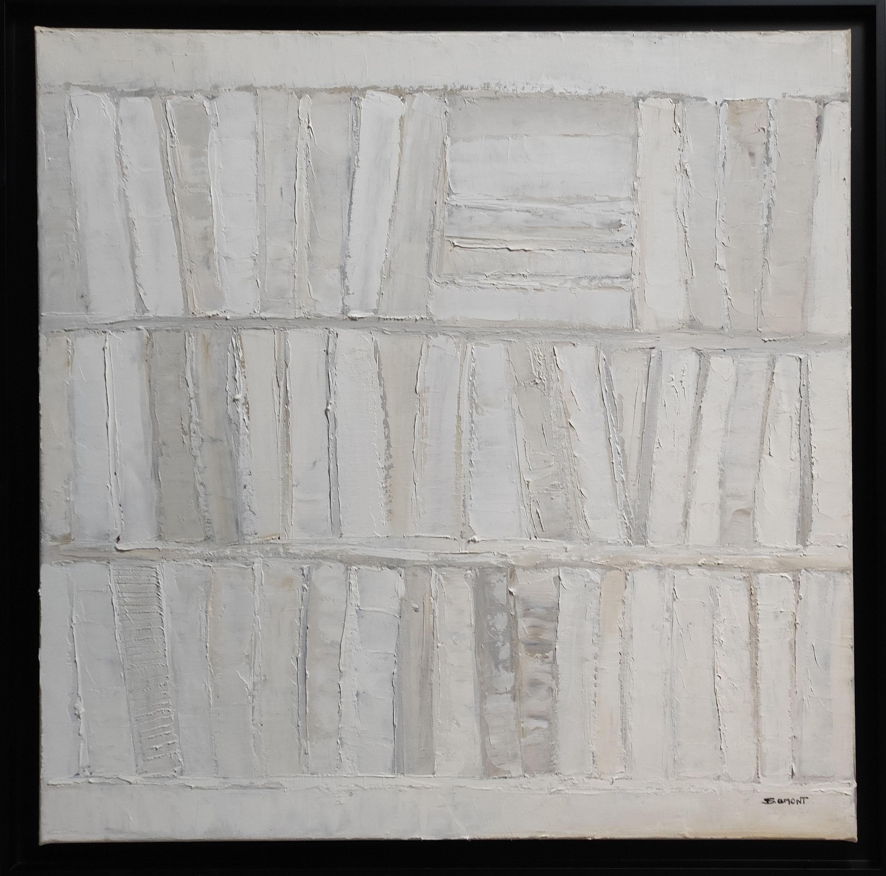 Still-Life Painting SOPHIE DUMONT - Exploration, Abstrait blanc, Huile, Monochrome, Contemporain, Année 2024, Moderne