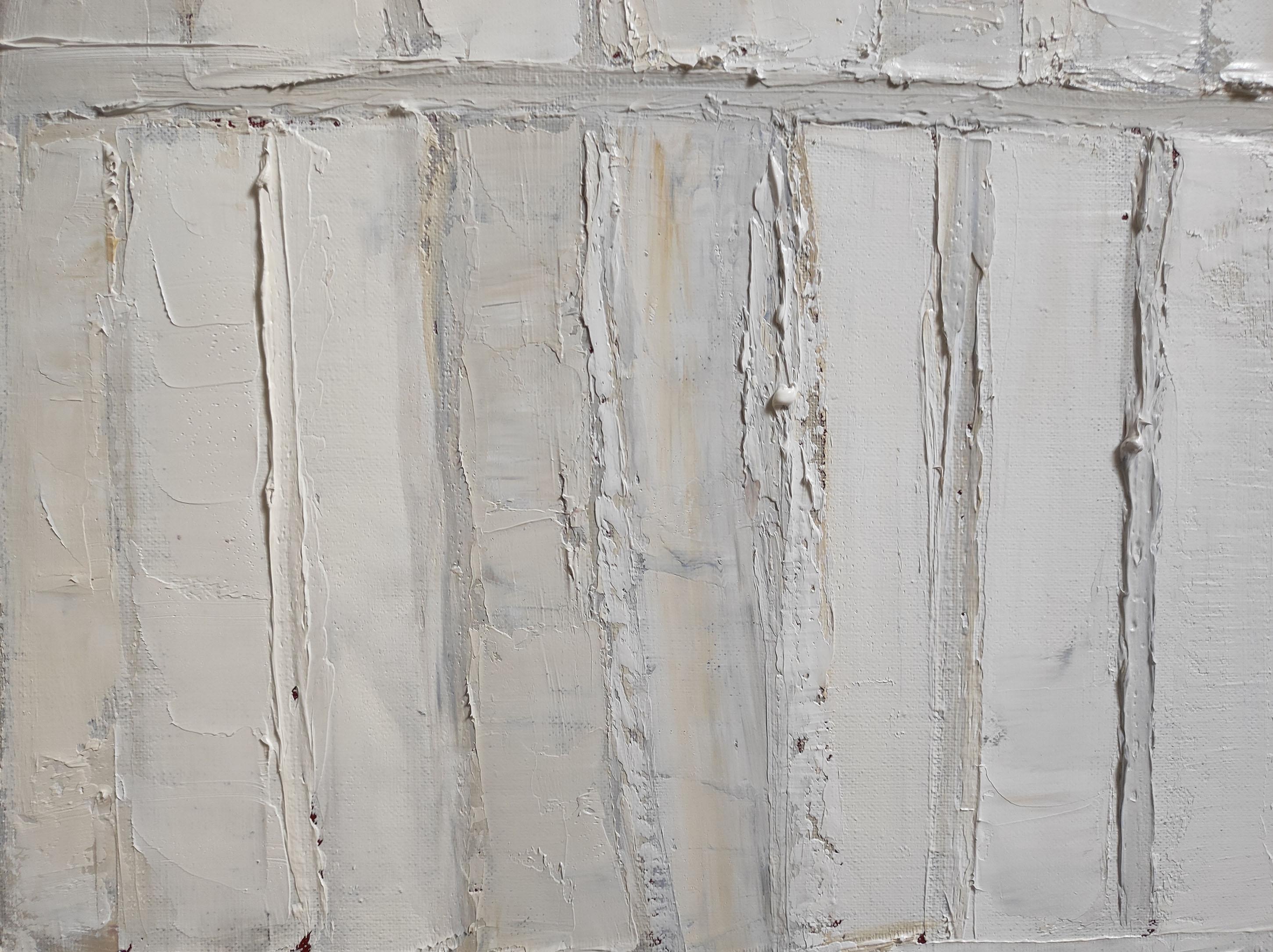 Exploration, Abstrait blanc, Huile, Monochrome, Contemporain, Année 2024, Moderne en vente 3