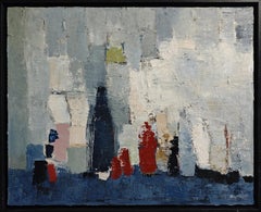 Farandole, Naturaleza muerta abstracta, Expresionismo, Óleo sobre lienzo, Azul, Texturizado