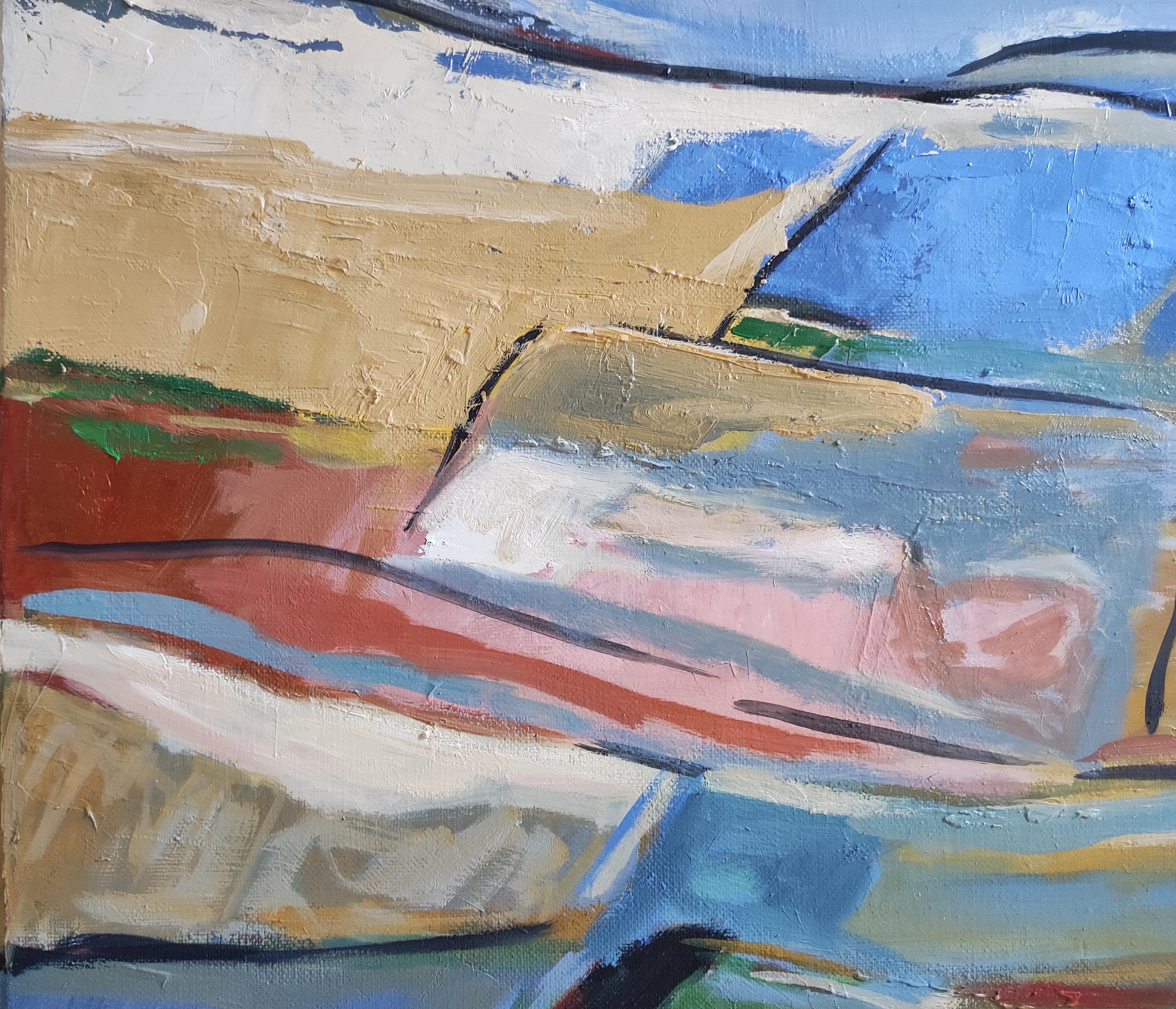 Campi festivi Paesaggio astratto, Campagna, Contemporaneo, Olio, Francese moderno 5