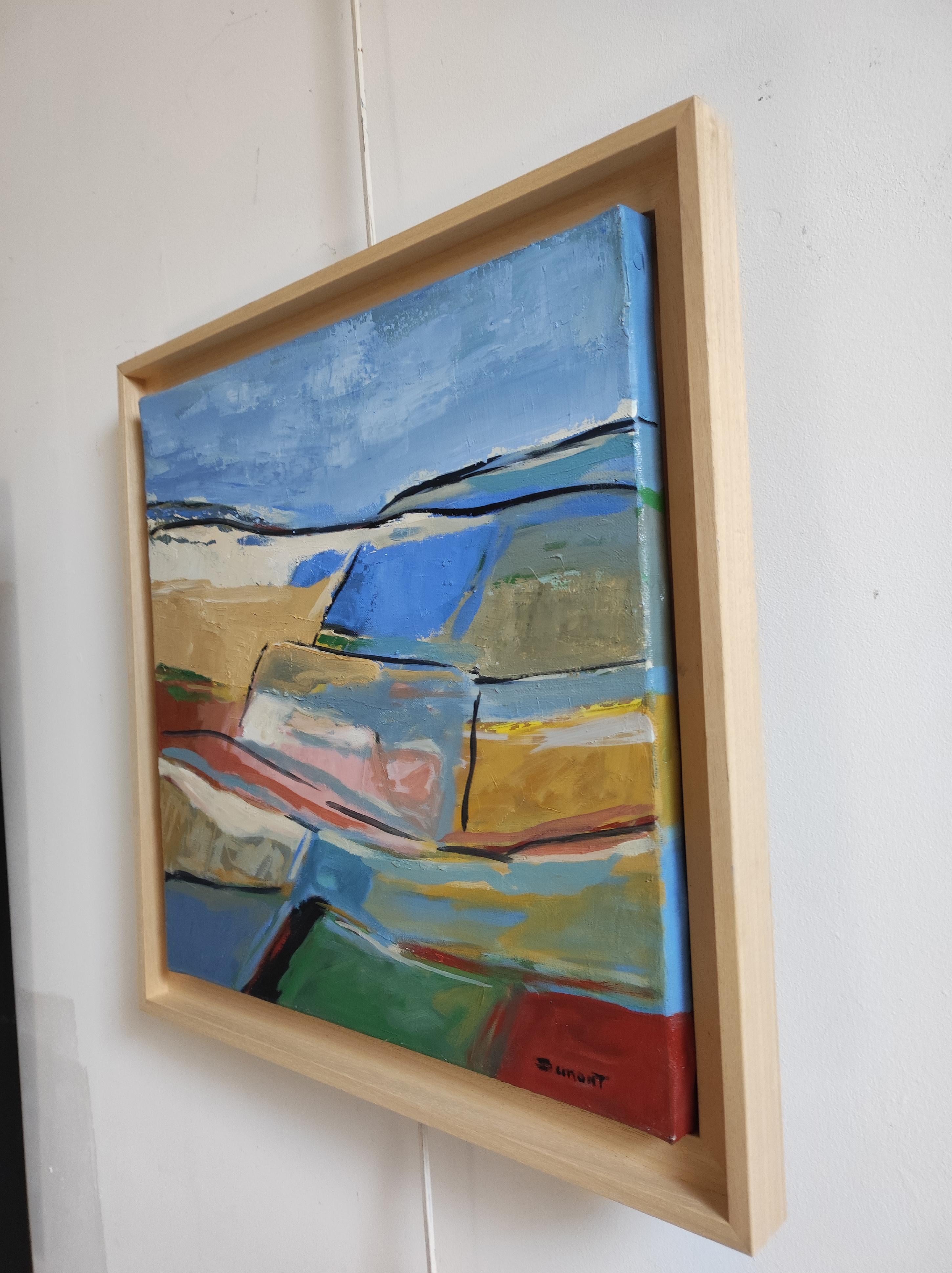 Campi festivi Paesaggio astratto, Campagna, Contemporaneo, Olio, Francese moderno - Painting Espressionismo astratto di SOPHIE DUMONT