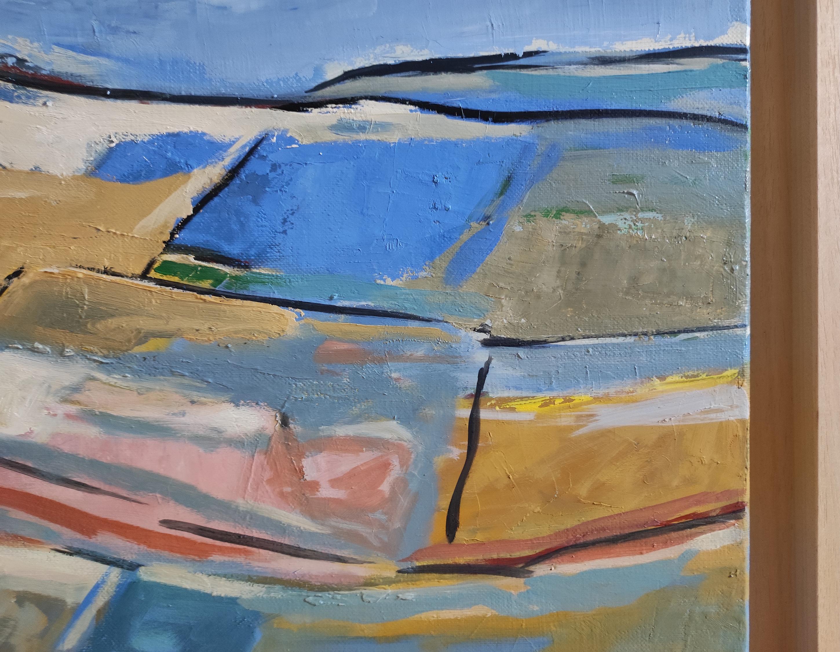 Campi festivi Paesaggio astratto, Campagna, Contemporaneo, Olio, Francese moderno 1
