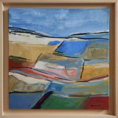 Campi festivi Paesaggio astratto, Campagna, Contemporaneo, Olio, Francese moderno