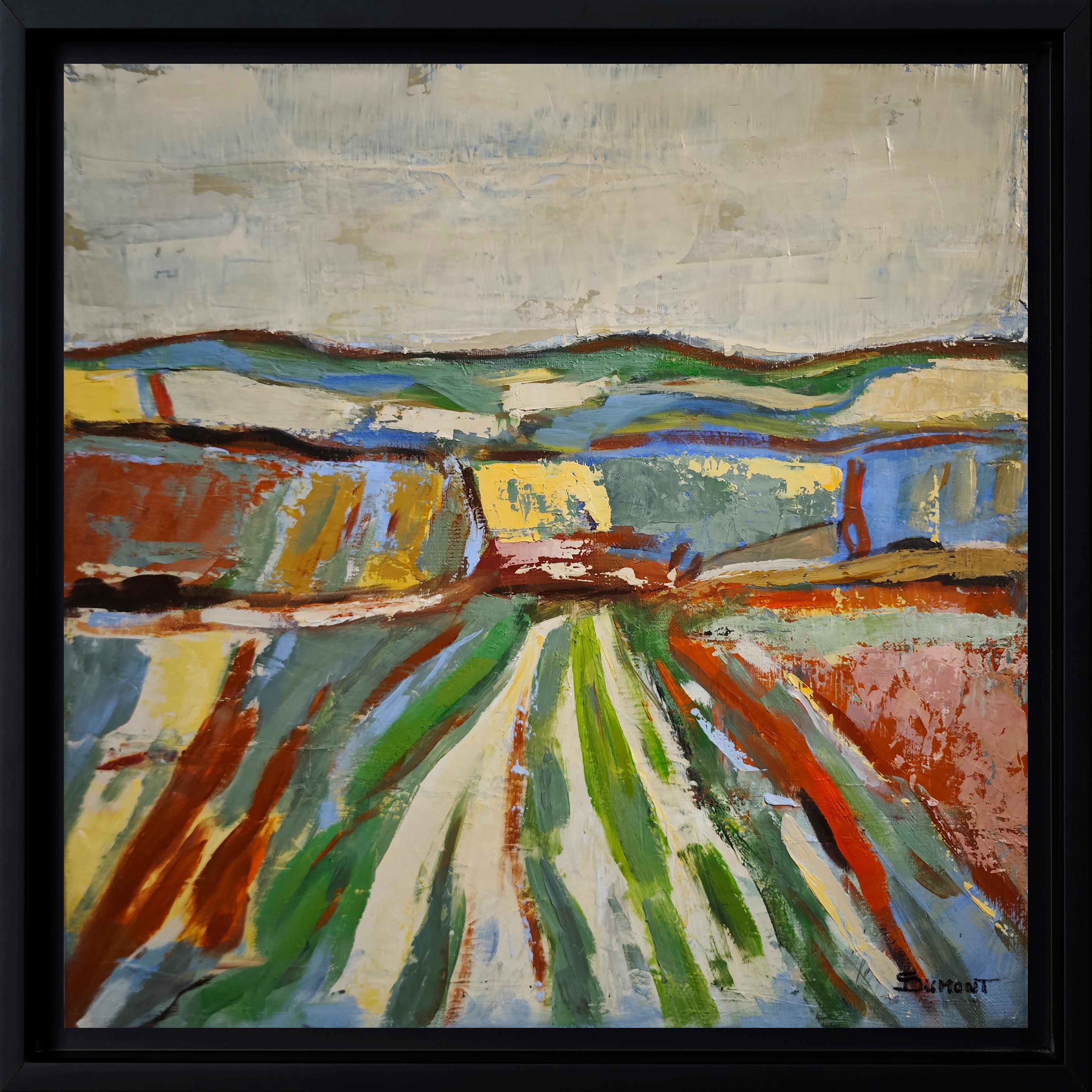 Fields in Motion- Original texturierte abstrakte Landschaft, Ölgemälde, Contemporary im Angebot 5