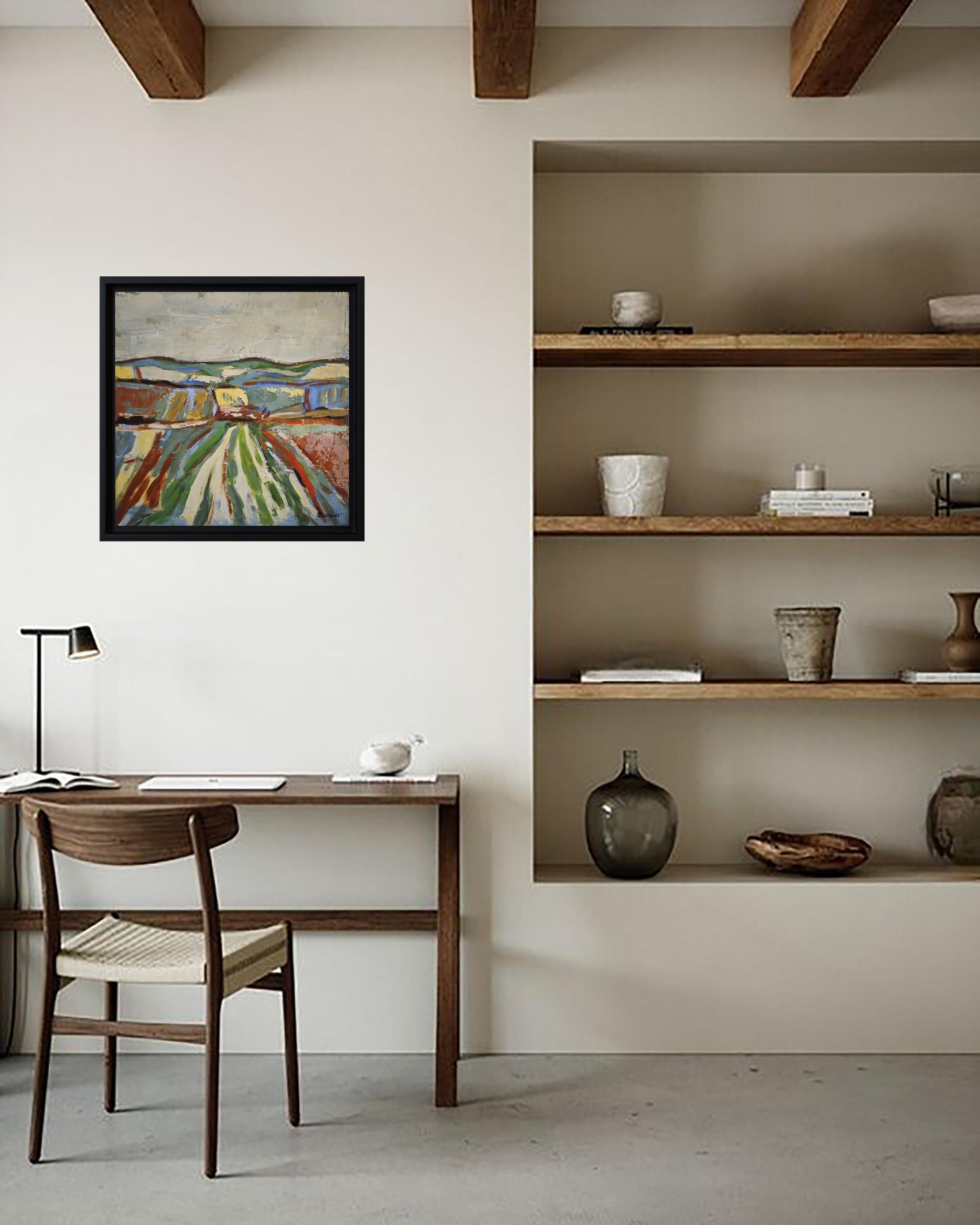 Fields in Motion- Original texturierte abstrakte Landschaft, Ölgemälde, Contemporary im Angebot 6