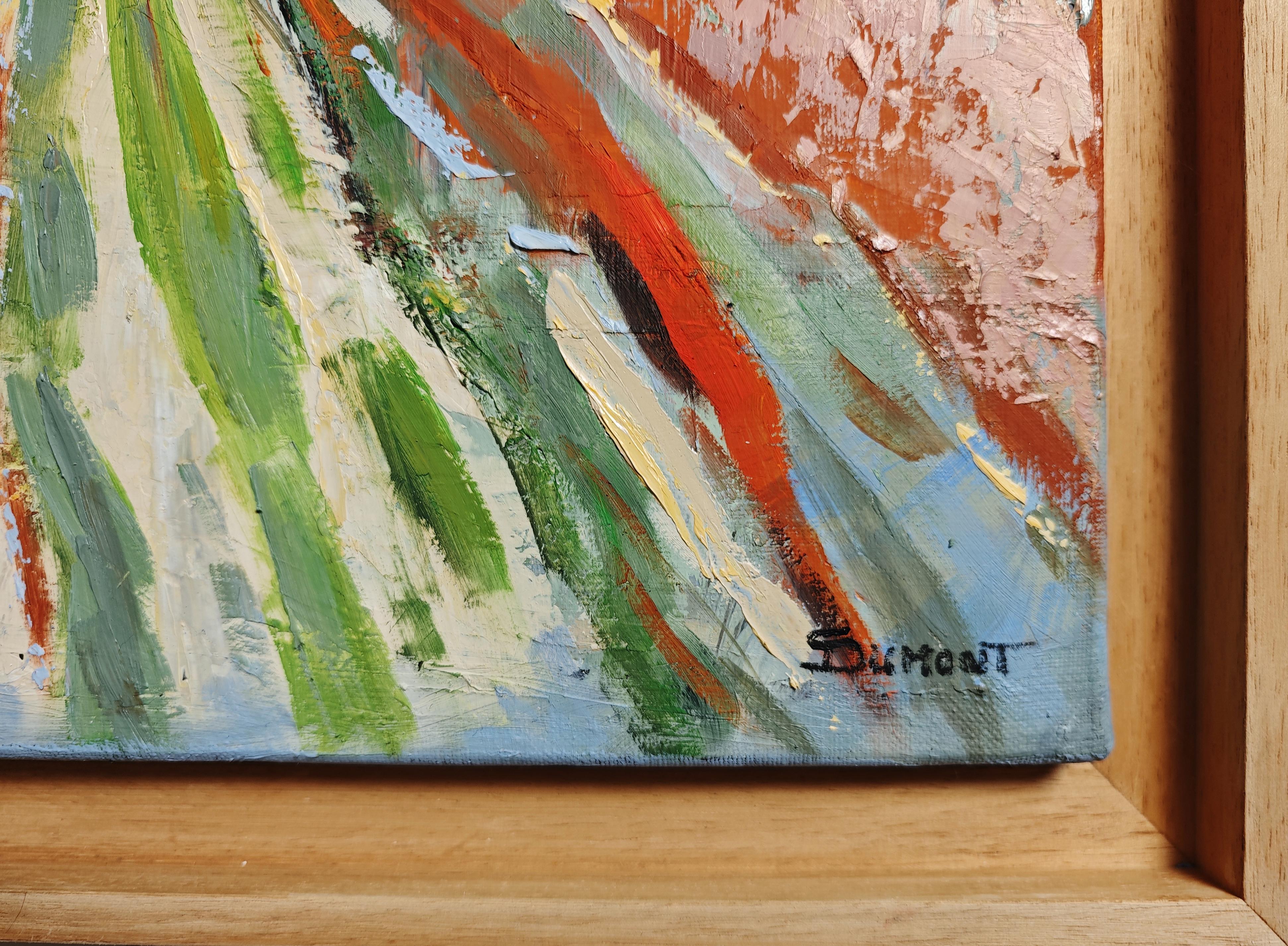 Fields in Motion– Original Textured Abstract landscape , Oil Paint, Contemporary For Sale 8