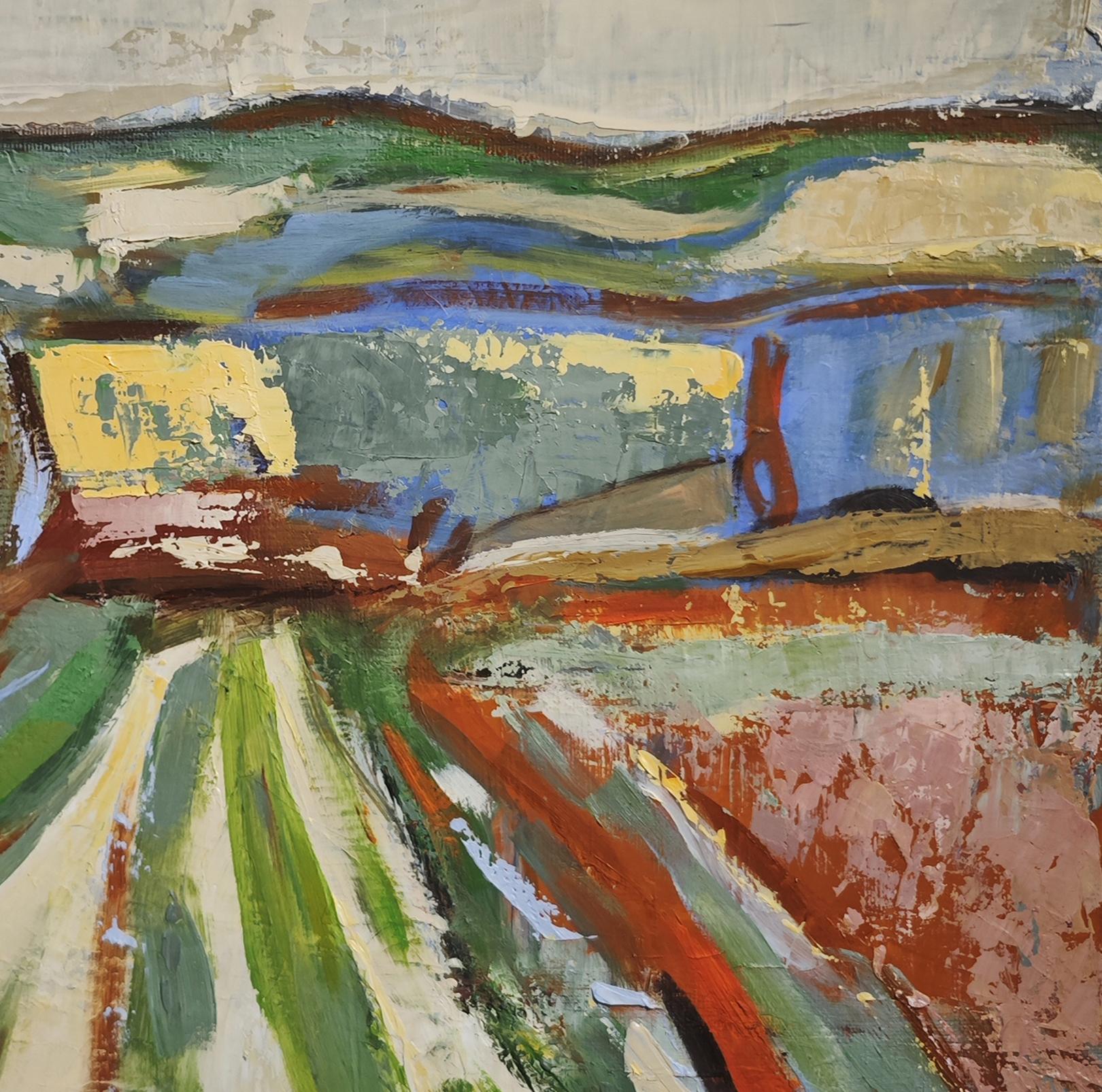 Fields in Motion- Original texturierte abstrakte Landschaft, Ölgemälde, Contemporary im Angebot 2