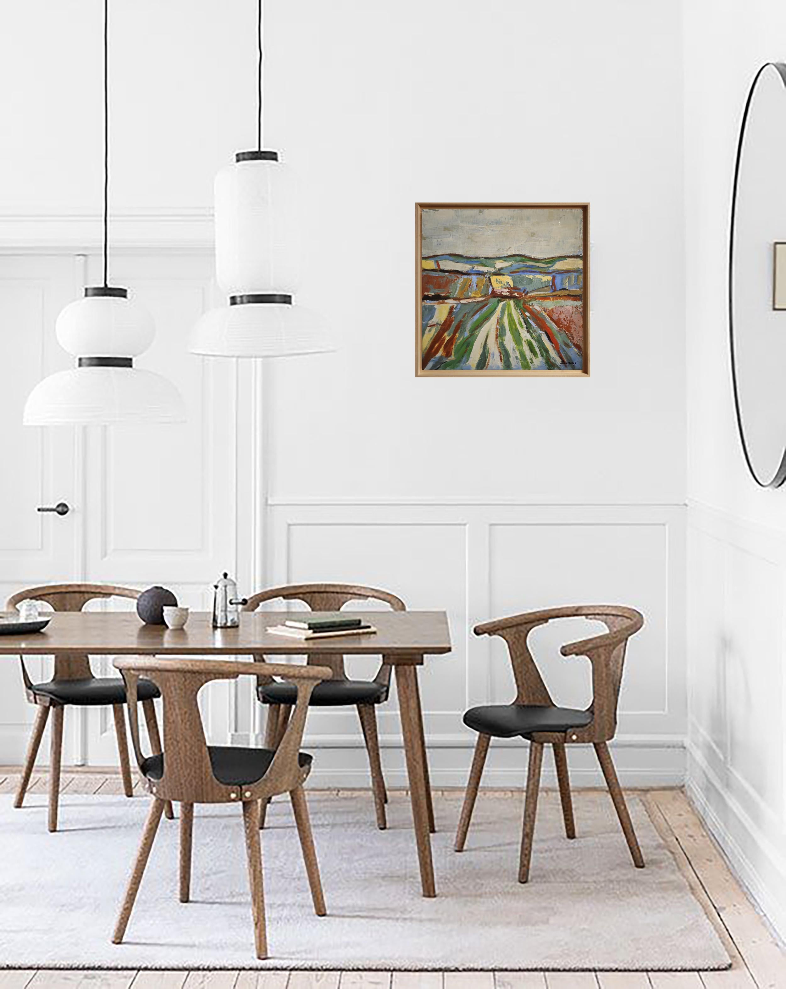 Fields in Motion- Original texturierte abstrakte Landschaft, Ölgemälde, Contemporary im Angebot 4