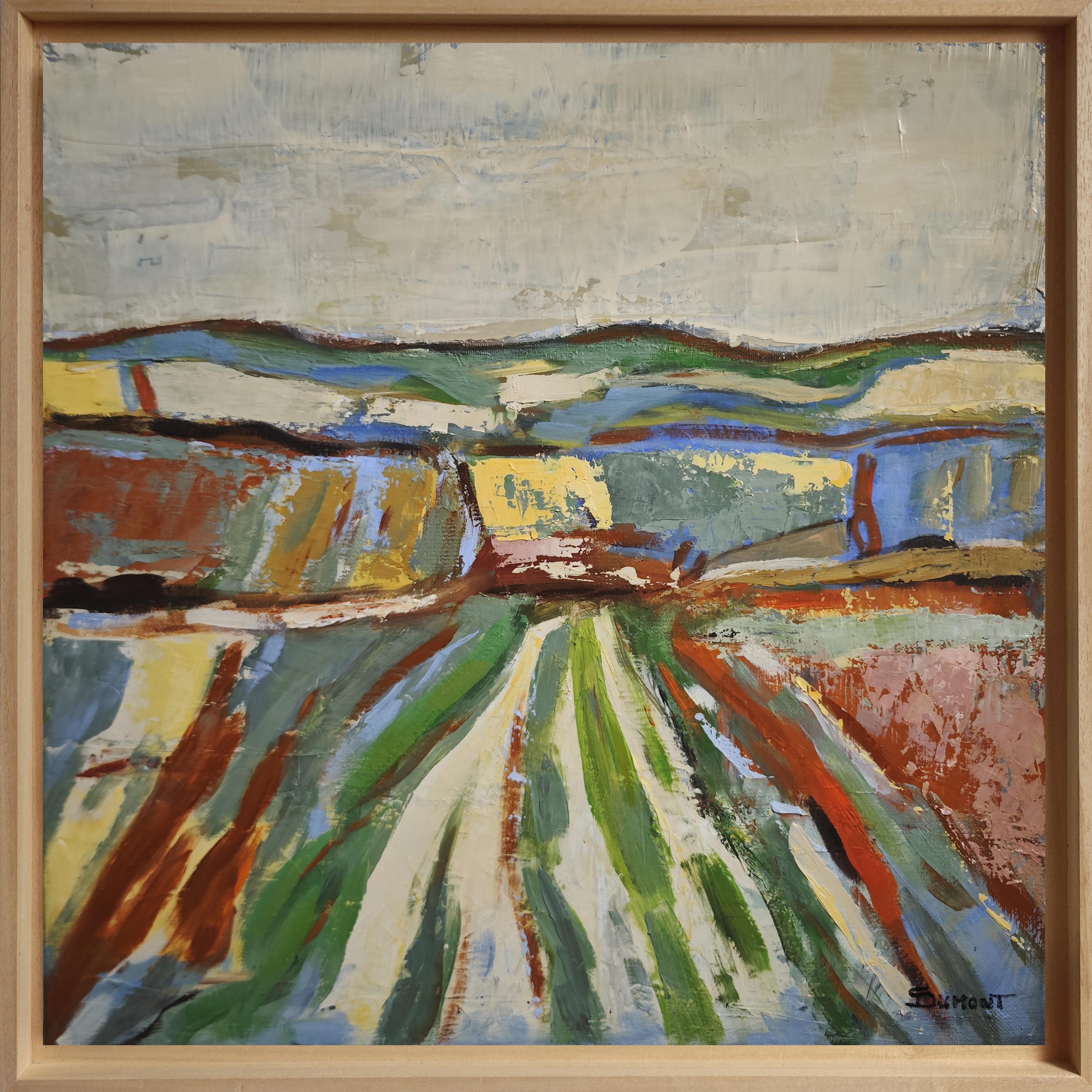 SOPHIE DUMONT Abstract Painting – Fields in Motion- Original texturierte abstrakte Landschaft, Ölgemälde, Contemporary