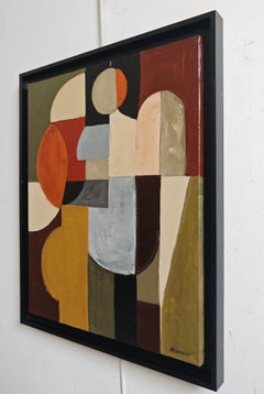 Fragmented Presence- Modern Abstract painting, Geometric, Original Oil on Canvas